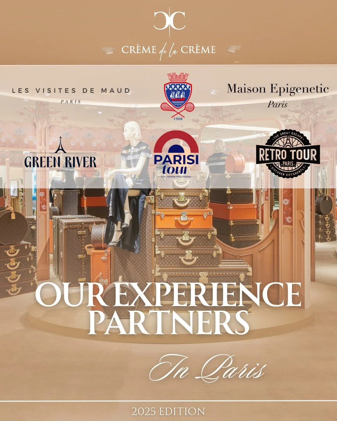 Introducing our Experiences and partners ✨

To ensure our participants enjoy a truly special networking experience, we&rsquo;ve carefully selected a range of incredible Parisian activities each paired with champagne and an aperitif:

🌟 @lesvisitesde