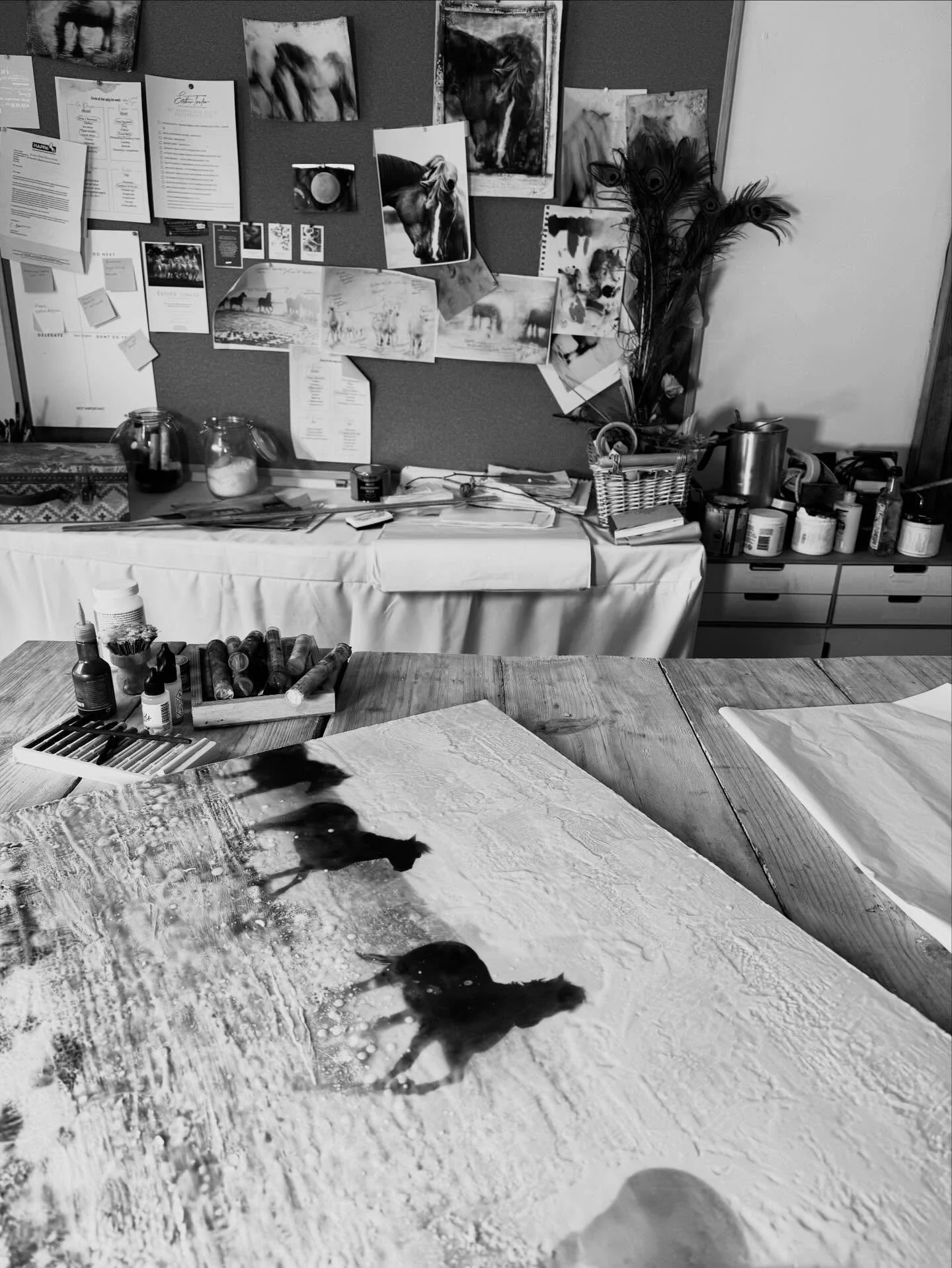 Something is stirring in the studio... 🔥✨
It begins with a photograph. But it doesn&rsquo;t end there. Layer by layer, molten beeswax is fused with heat, building depth, texture, luminance. The surface shifts as light moves across it. It glows from 