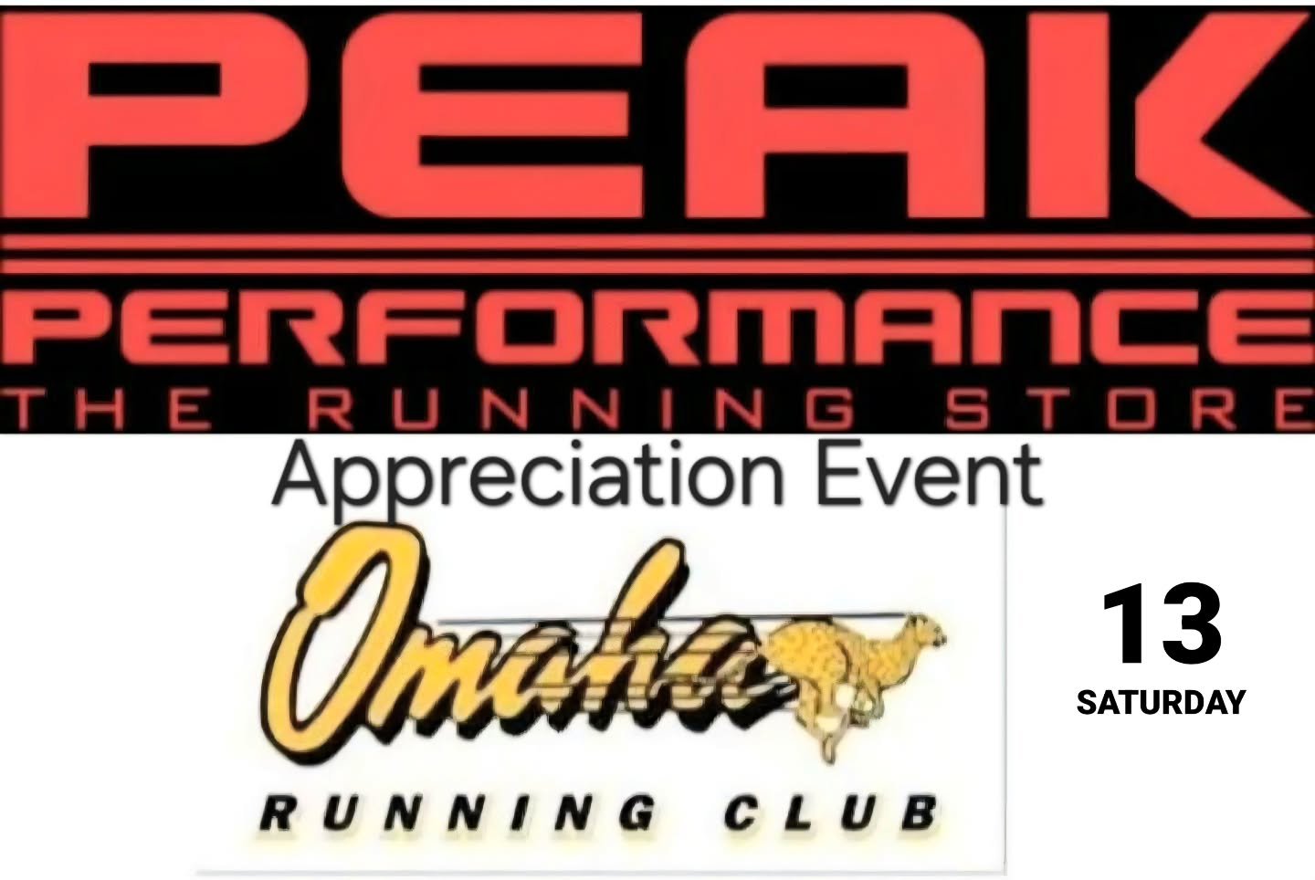 OMAHA RUNNING CLUB &mdash; APPRECIATION EVENT
📅 Saturday, December 13 &bull; 3 PM
📍 Peak Performance &ndash; 78th &amp; Cass Street

ORC members&mdash;this one&rsquo;s for YOU.
Join us for a free fun run, followed by an exclusive ORC social hour + 