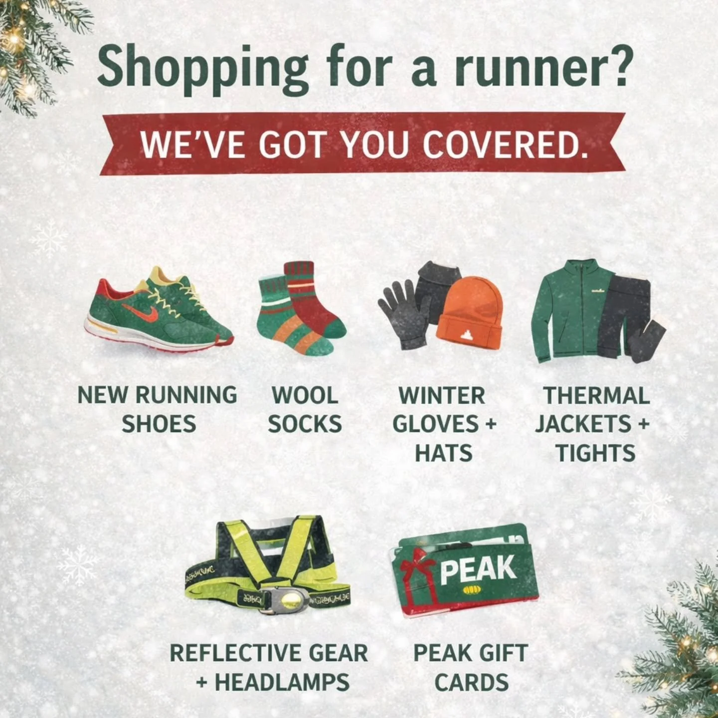 Shopping for a runner? We&rsquo;ve got you covered. 🎄✨
Whether you&rsquo;re checking off a wish list or grabbing a last-minute gift, Peak has the gear runners actually want &mdash; from everyday essentials to winter must-haves.

Here are a few favor