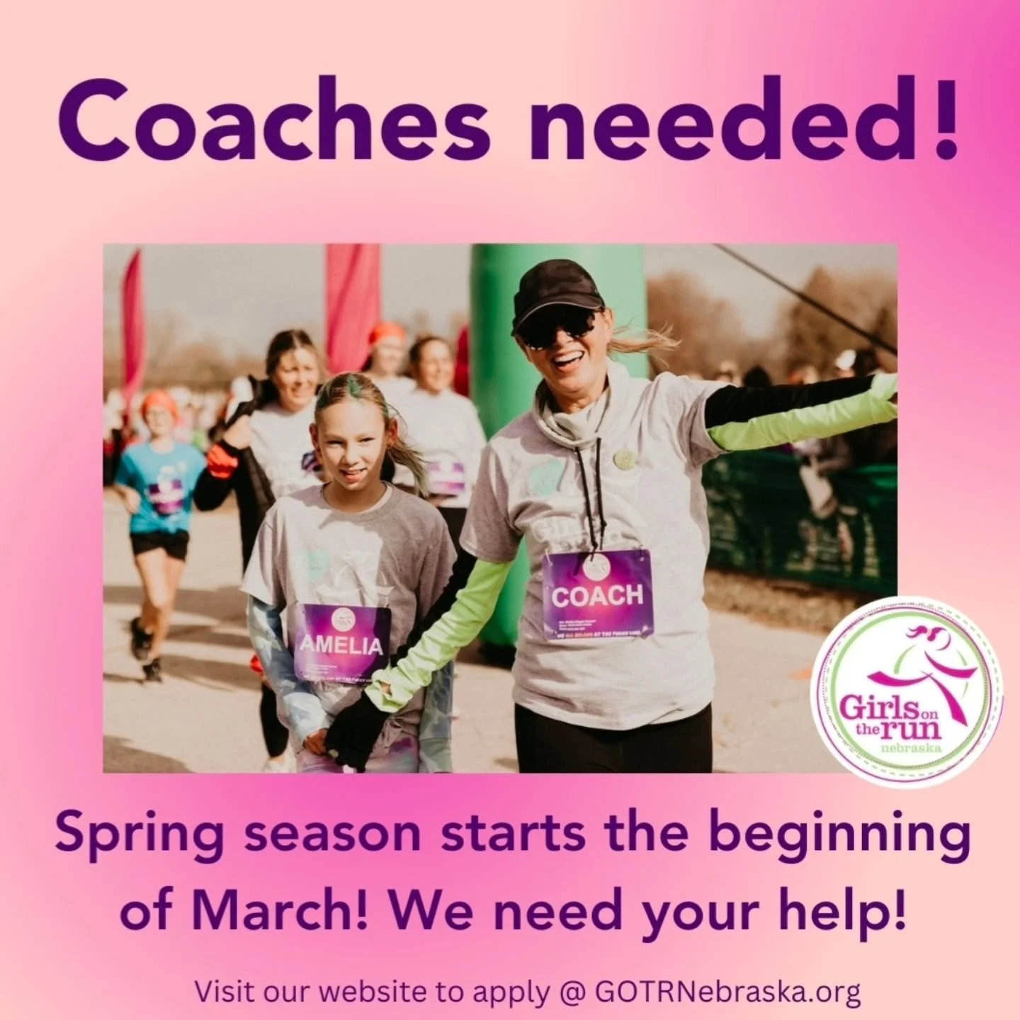 Girls on the Run of Nebraska is looking for positive, can-do coaches across the metro this spring&mdash;and Peak Performance is proud to support this incredible program.

GOTR combines movement, mentorship, and confidence-building lessons for element