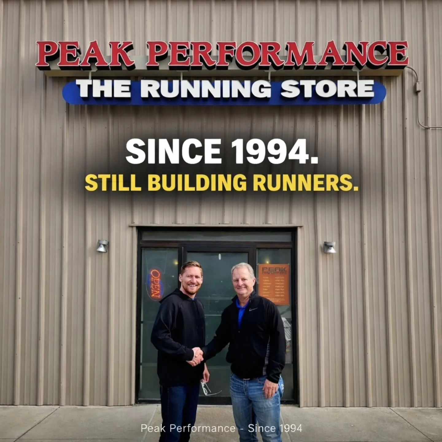 Thirty-two years ago, Peak Performance was built on a simple belief:

Fit matters.
People matter.
Community matters.

This photo represents more than a handshake.
It represents trust.
Legacy.
And the responsibility to keep building something that ser