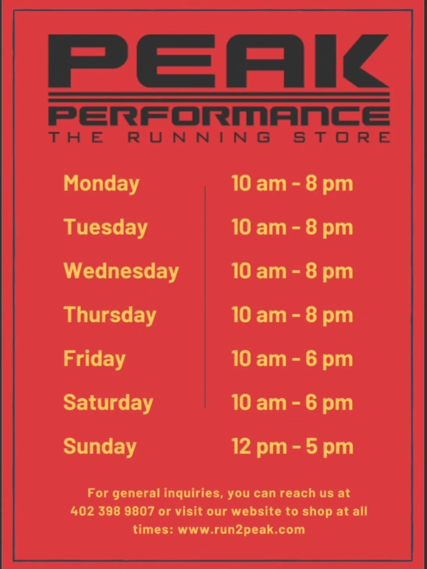 MARCH IS HERE. 🌷👟
And we&rsquo;re back to our regular store hours.

Longer days.
Spring race builds.
Track season kicking off.
Peak to Peak to Peak training ramping up.

This is the time of year when goals get serious.

Whether you&rsquo;re: 
&bull