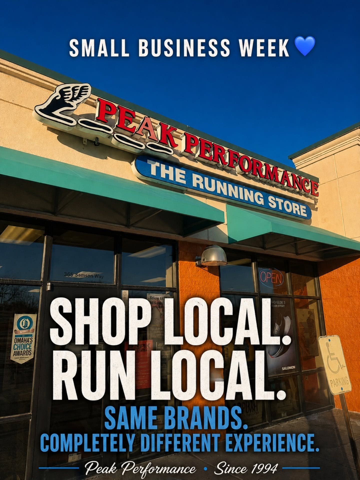 National Small Business Week 💙

When you shop at Peak Performance, you&rsquo;re not just buying shoes&mdash; you&rsquo;re supporting a local team that shows up for this community every single day.

👟 Expert fittings, not guesswork
🏃&zwj;♂️ A place
