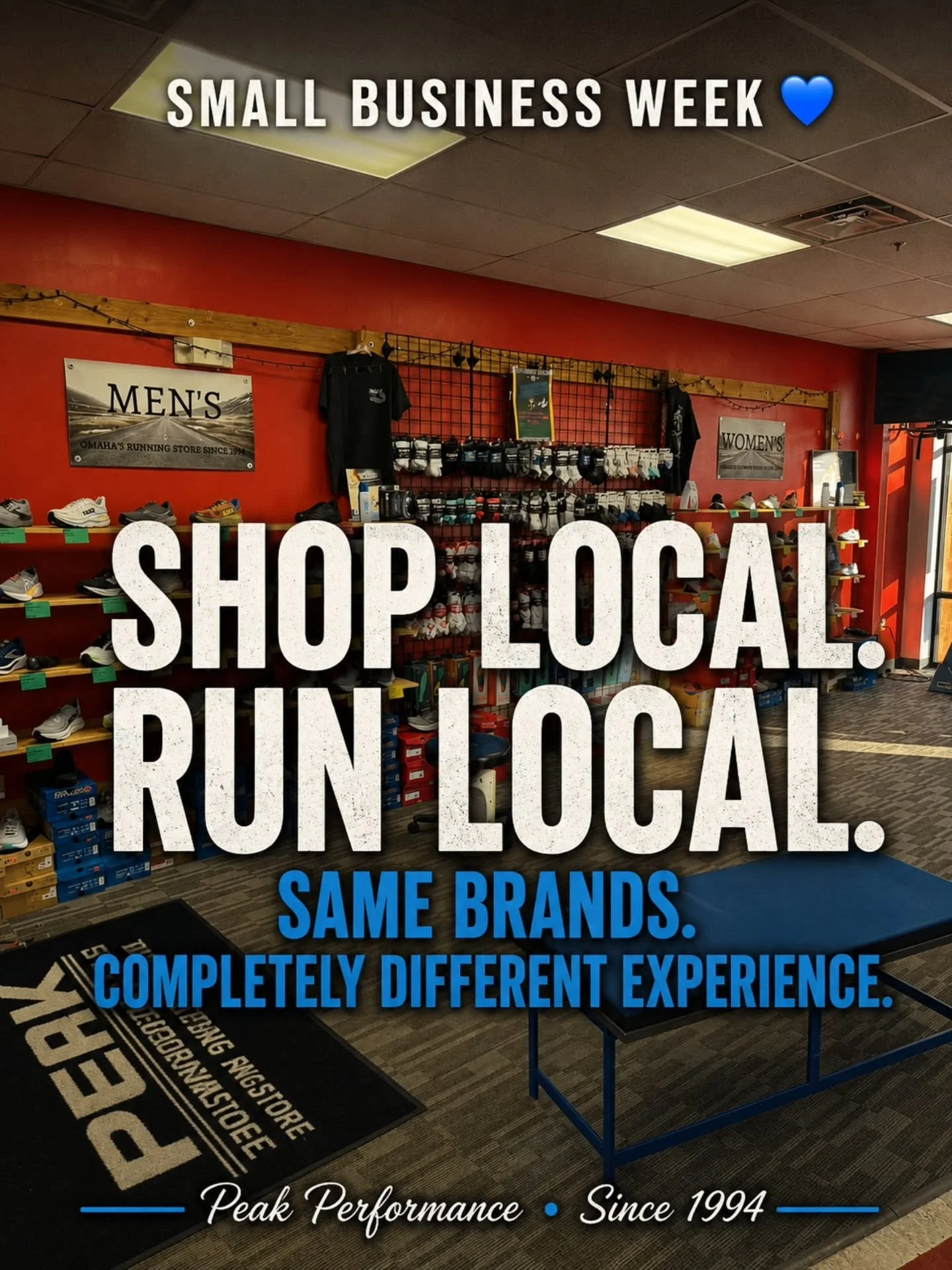 This is what shopping small looks like 👇

At Peak, you&rsquo;re not grabbing a box off a wall.

You&rsquo;re getting: 
✔️ A conversation
✔️ A gait analysis
✔️ Real recommendations based on YOU
✔️ The chance to test shoes before you decide

No pressu
