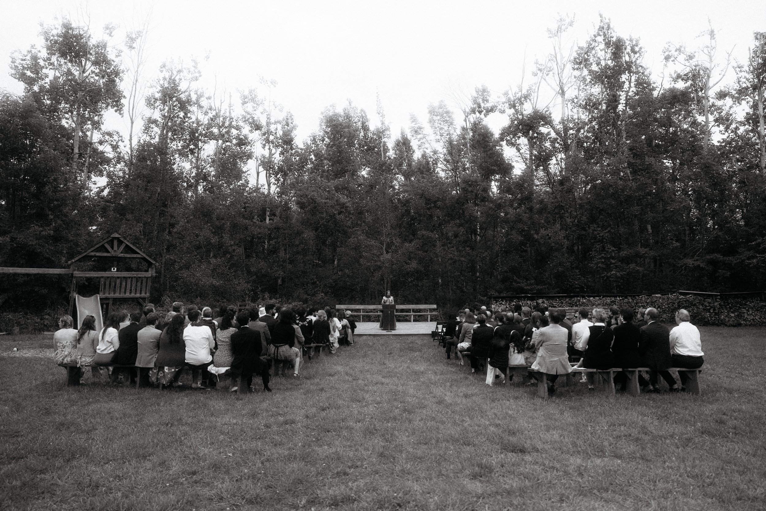 Camp wedding ceremony outdoors in Ontario