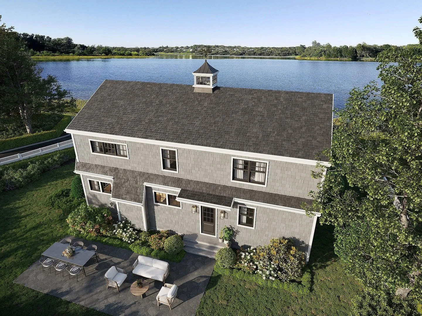 Rear view of the Downer Ave Project looking out at Hingham Harbor