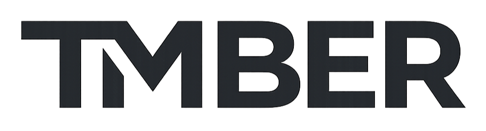 The word 'TIMBER' written in large, black, bold capital letters.