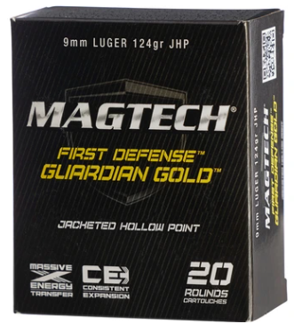 Magtech Munition 9 mm Luger Guardian Gold JHP 8,0g/124grs. GG9B