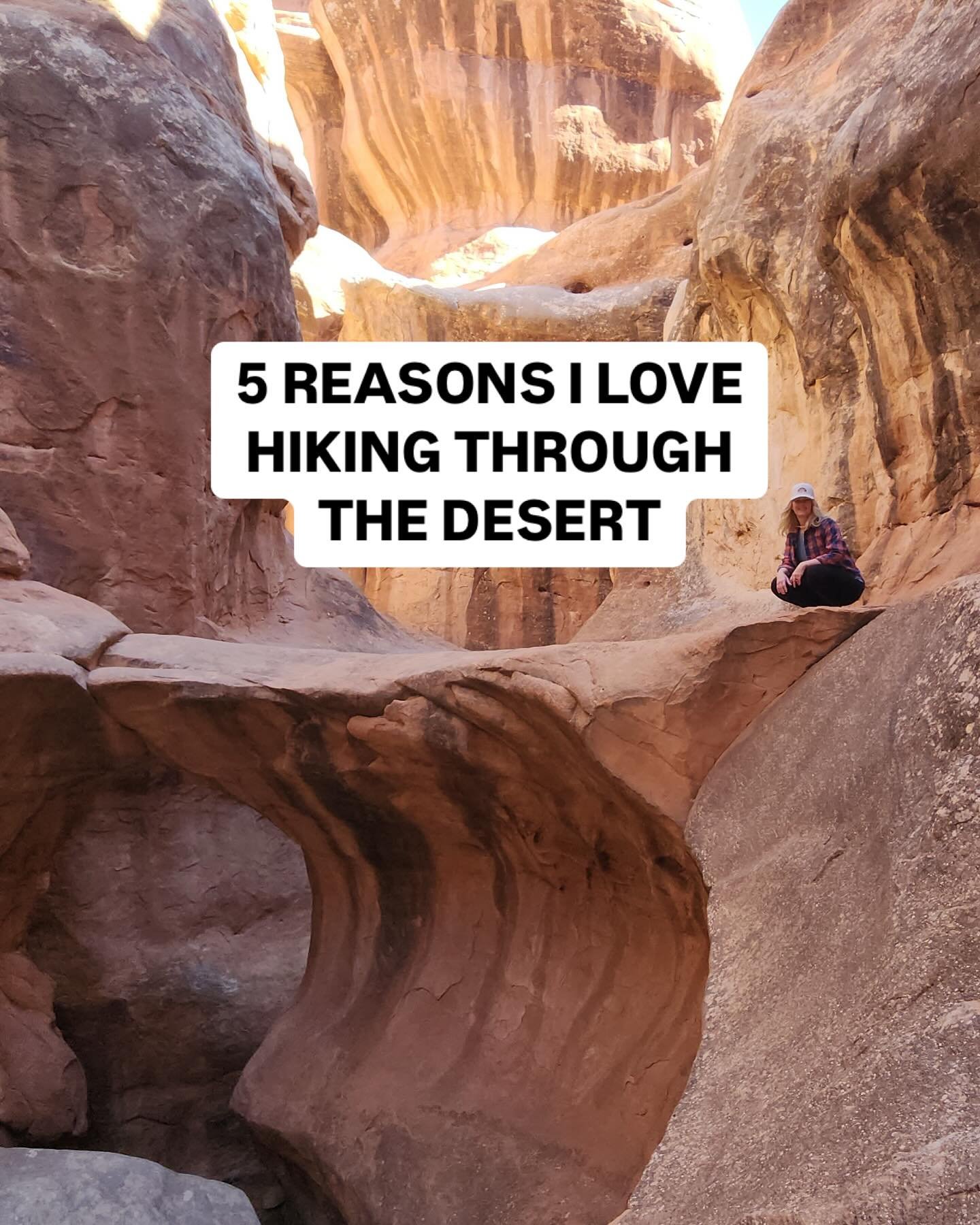 ✨5 Reasons I ❤️ Hiking Through the Desert&hellip;

🌅 Finding silence &amp; solitude
💦 Enjoying a hidden oasis
🎒 Every hike feels like an adventure
🪨 An arch never gets old!!!
🏜️ And pushing myself out of my comfort zone

What do you love most ab