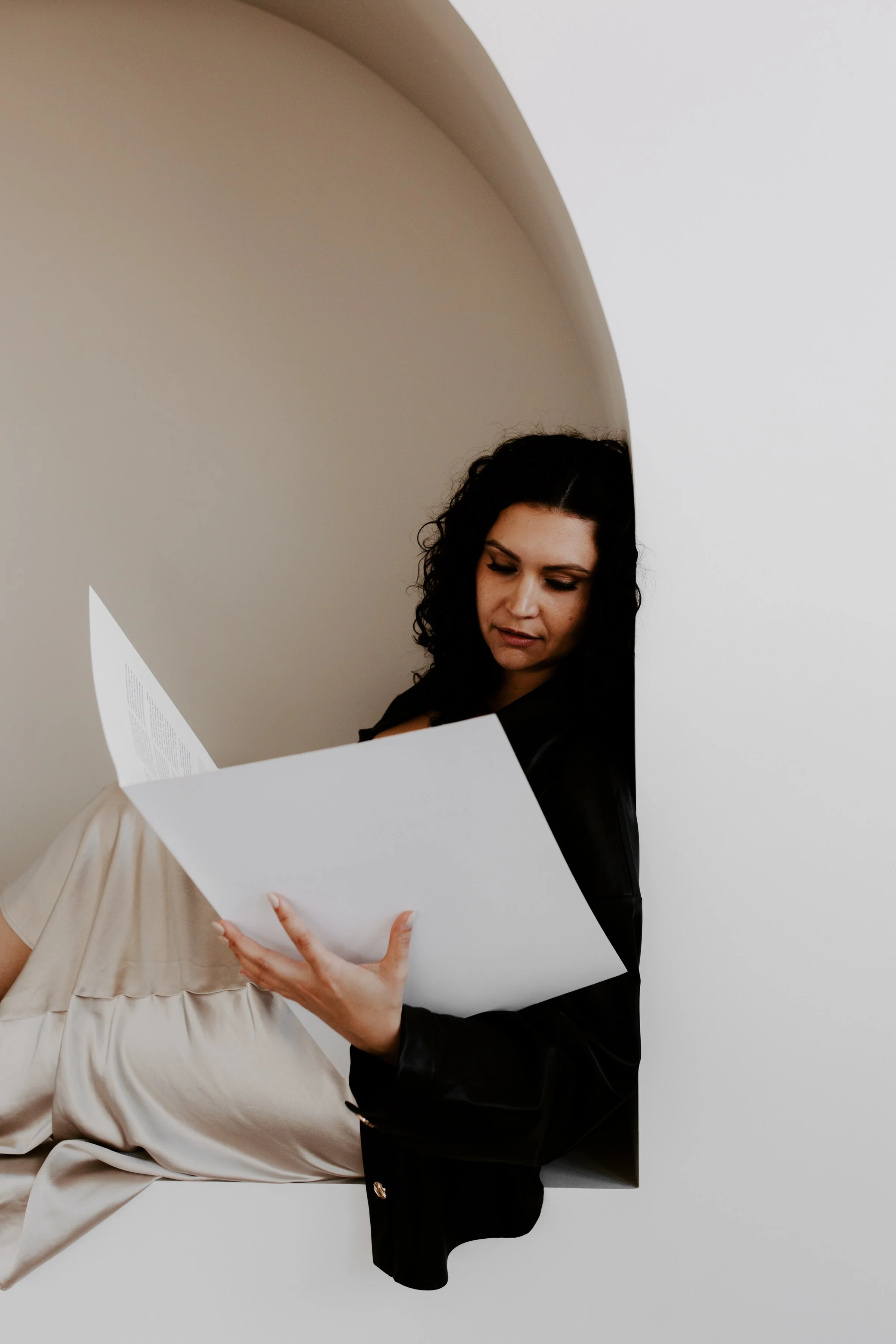 mid-life woman reviewing dna reports for health and wellness