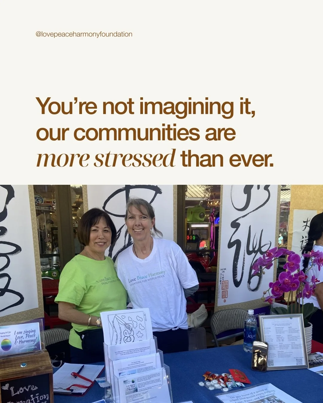 Stress has become the background noise of daily life - for families, teachers, seniors, and whole neighborhoods trying to keep up. And while no single solution fixes everything, steady support makes a real difference.

That&rsquo;s where Love Peace H