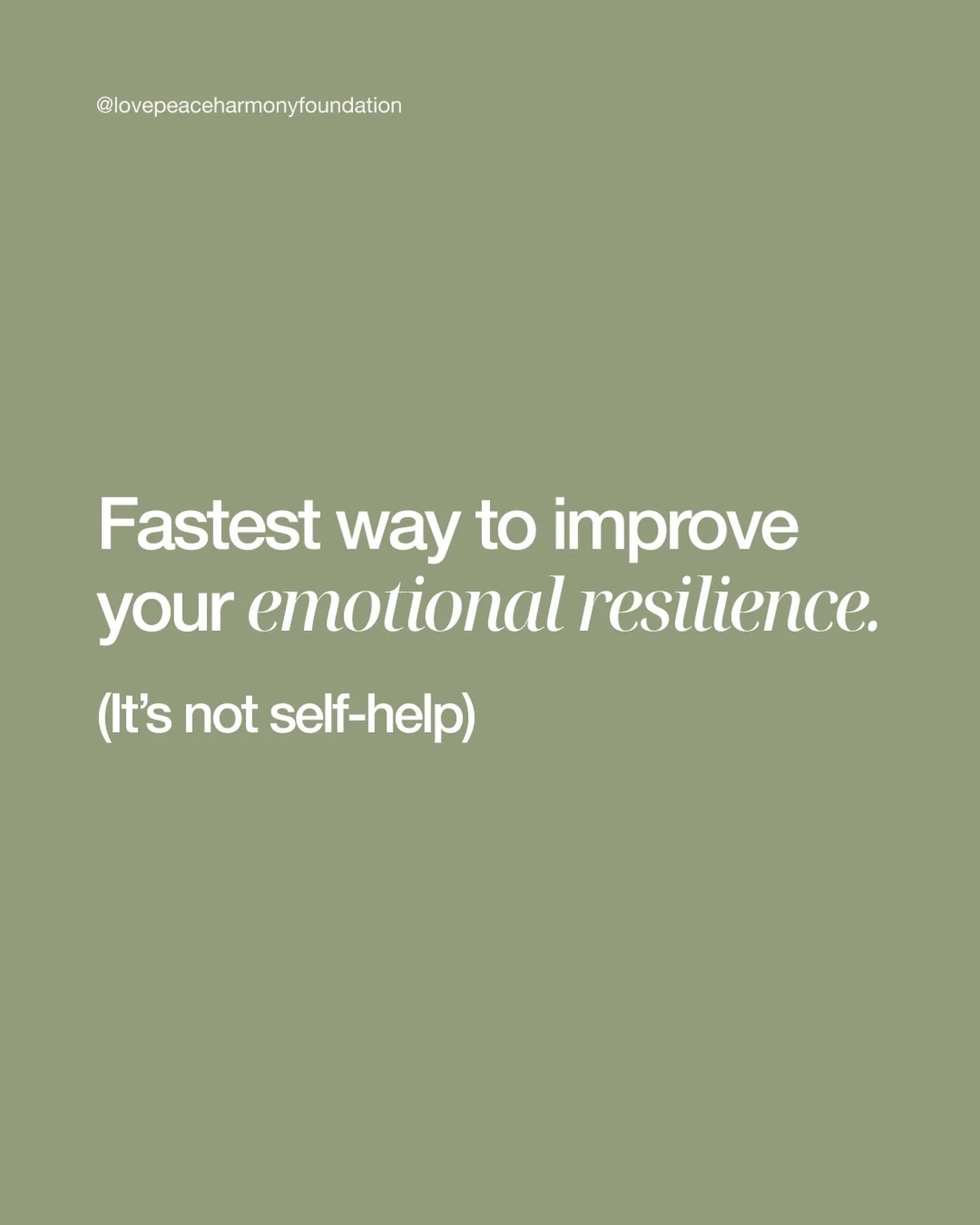 Resilience doesn&rsquo;t grow in isolation.

Most people try to build emotional strength through books, podcasts, or information. Those tools can help, but real resilience develops through practice and support.

When you&rsquo;re part of a community 