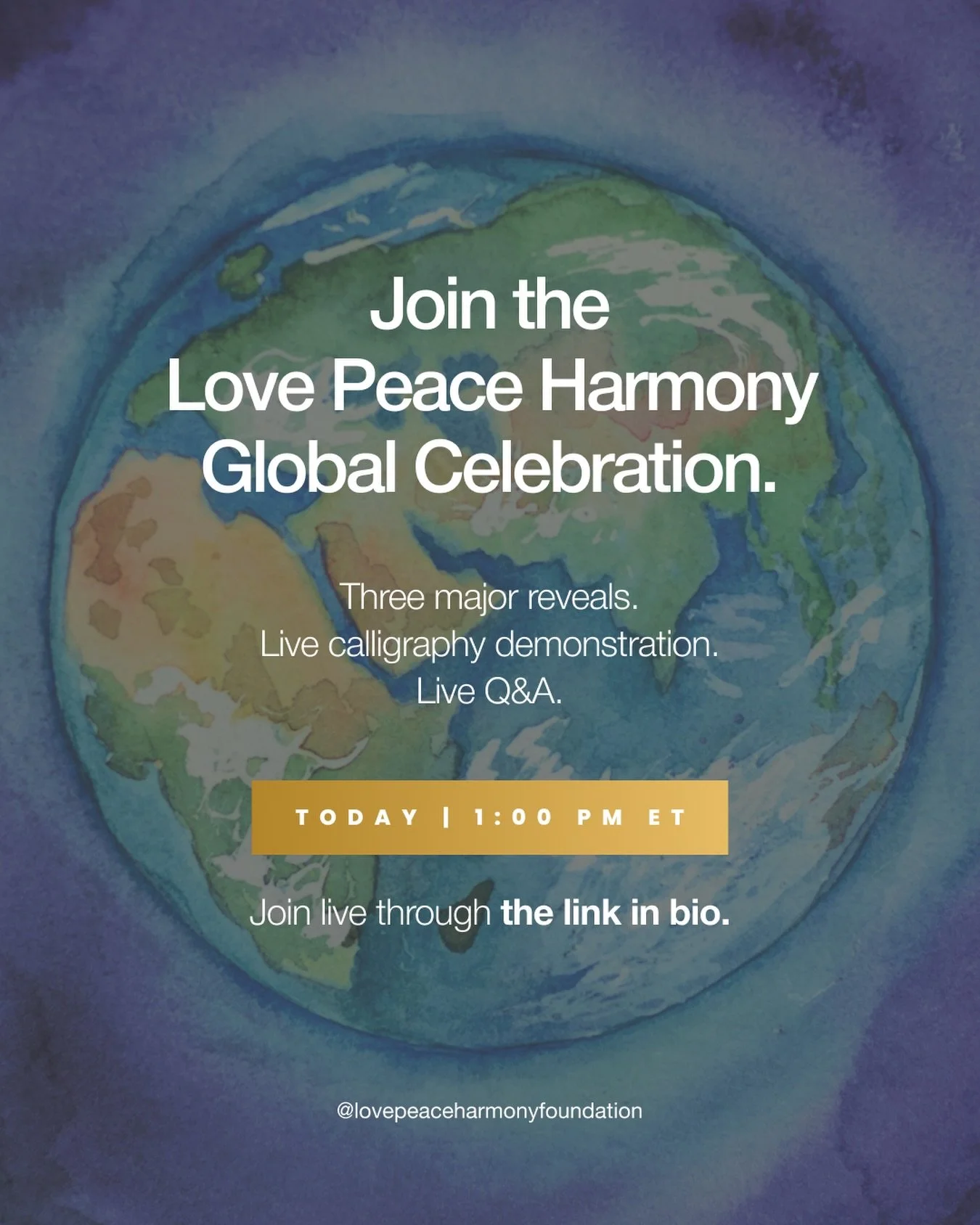The day has arrived.

Wherever you are joining from, we hope you will make space to experience this moment with the Love Peace Harmony community.

Today&rsquo;s celebration reflects the people who volunteer, participate, contribute and continue findi