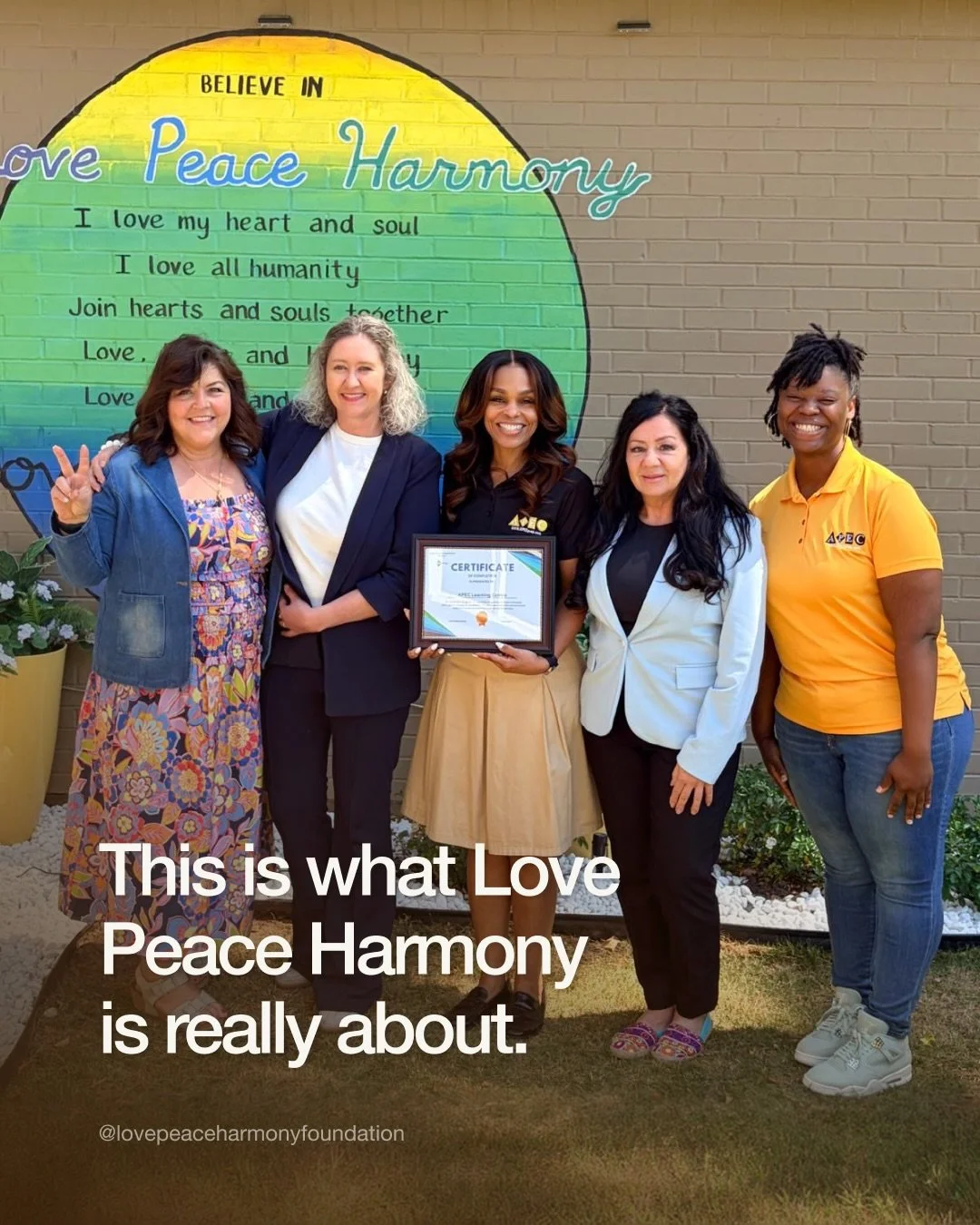 At Love Peace Harmony, our mission is simple: nurture, support, heal. And it starts with each one of us.

The first step to creating change begins with nurturing yourself. You can&rsquo;t give to others if you&rsquo;re running on empty. Take a moment