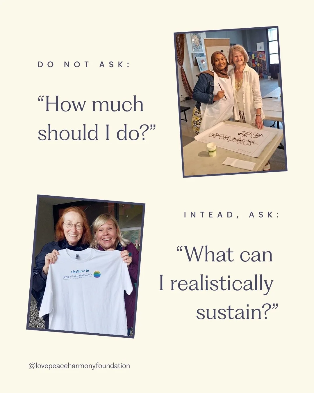 People sometimes avoid getting involved because they imagine participation requires more time, confidence, or expertise than they currently have.

Contribution can take different forms during different seasons of life.

A daily practice.

One event.
