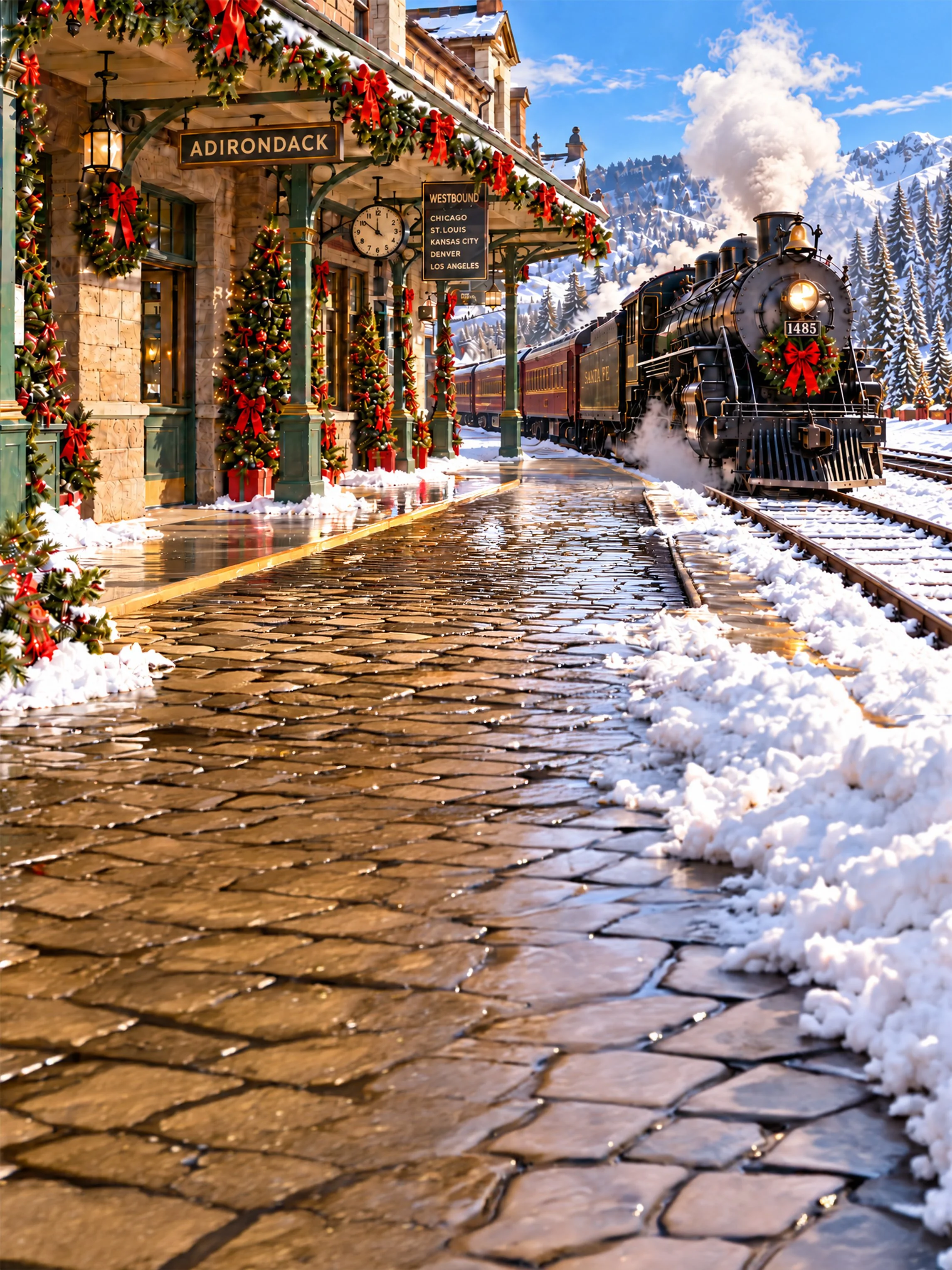 Christmas Train - Kate Backdrop - Micro Fiber - 12'x16' Sweep