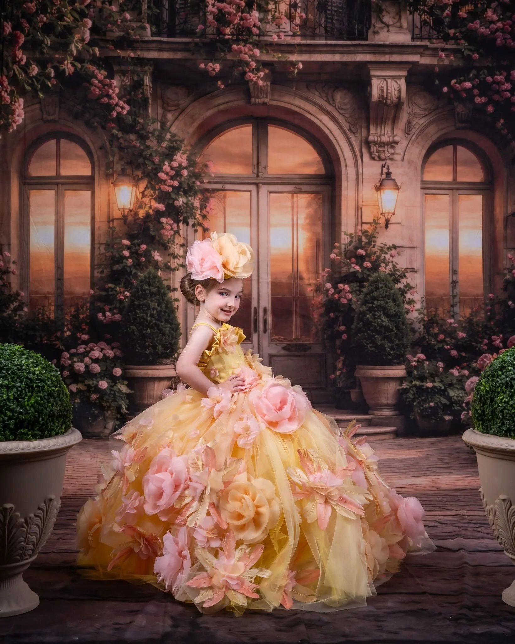 Mararte Workshop - Dahlia Gown w/fascinator - 4/6 *$325*