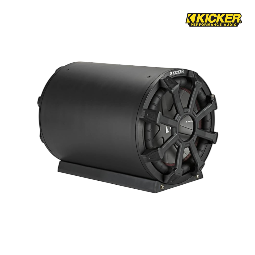 Weather-proof sealed tube enclosure with one 10" 2-ohm subwoofer and 10" passive speaker 46CWTB102
