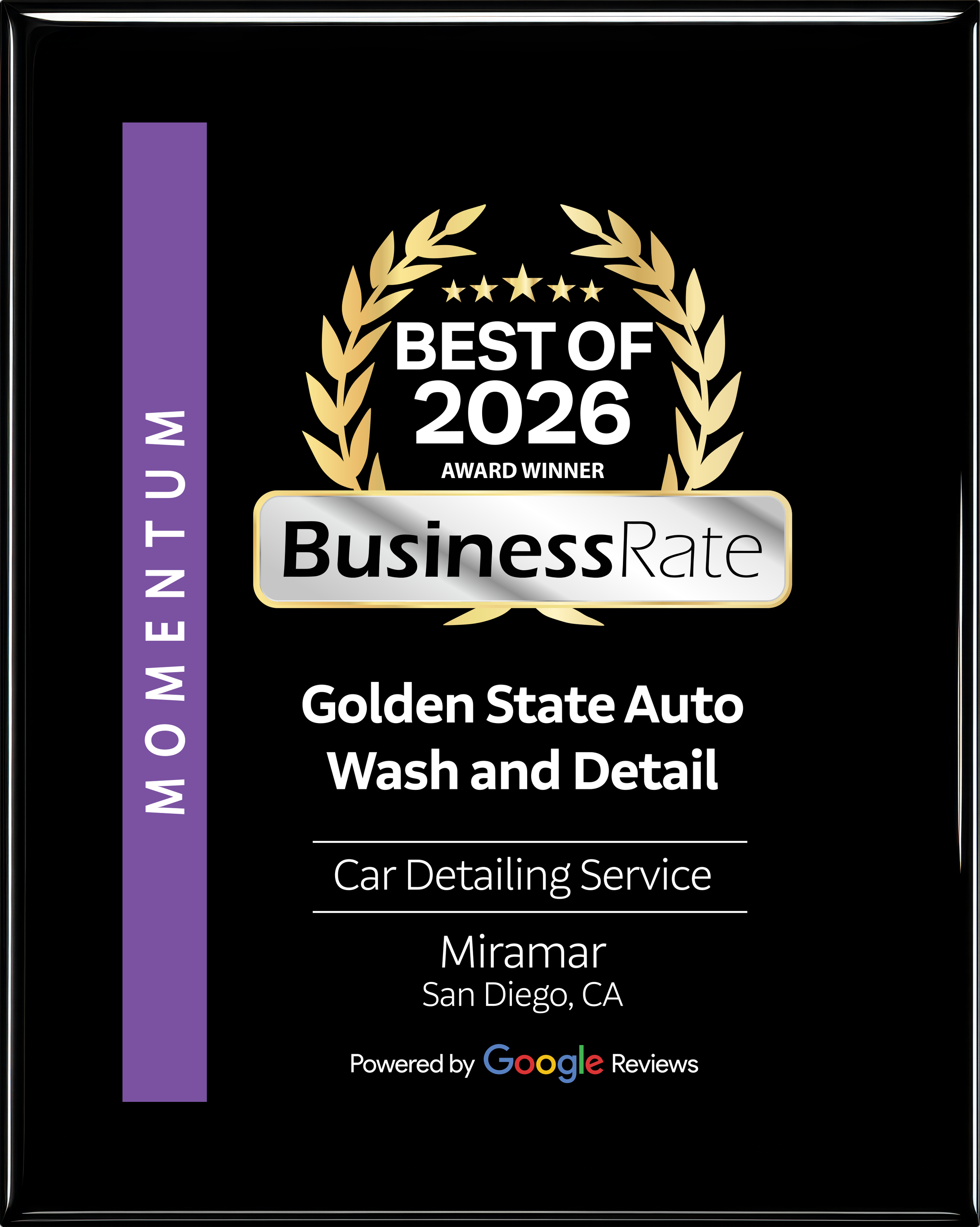 Golden State Auto Wash and Detail Named BusinessRate Best of 2026 Miramar Award Winner