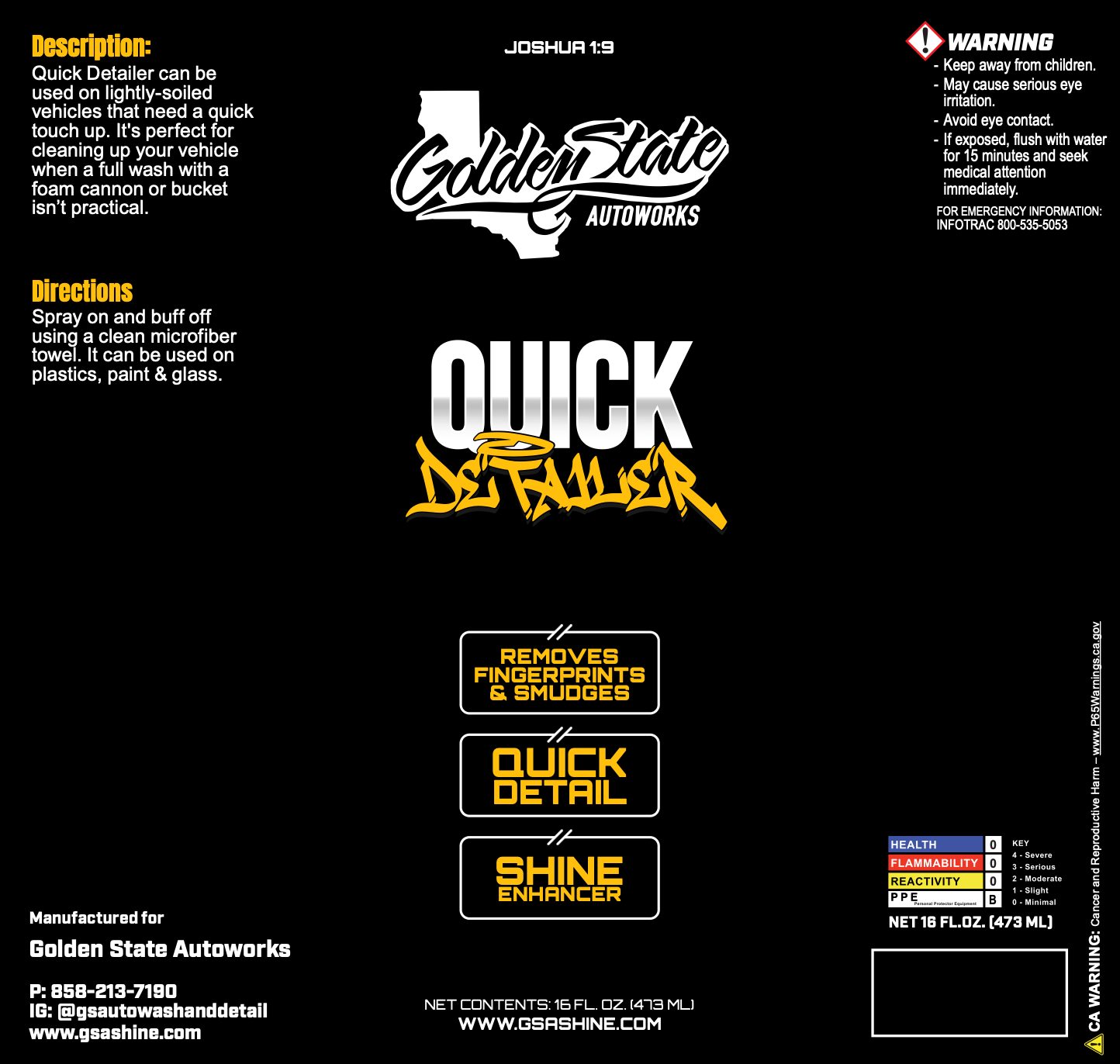 Car detailing spray in San Diego CA for quick clean and shine