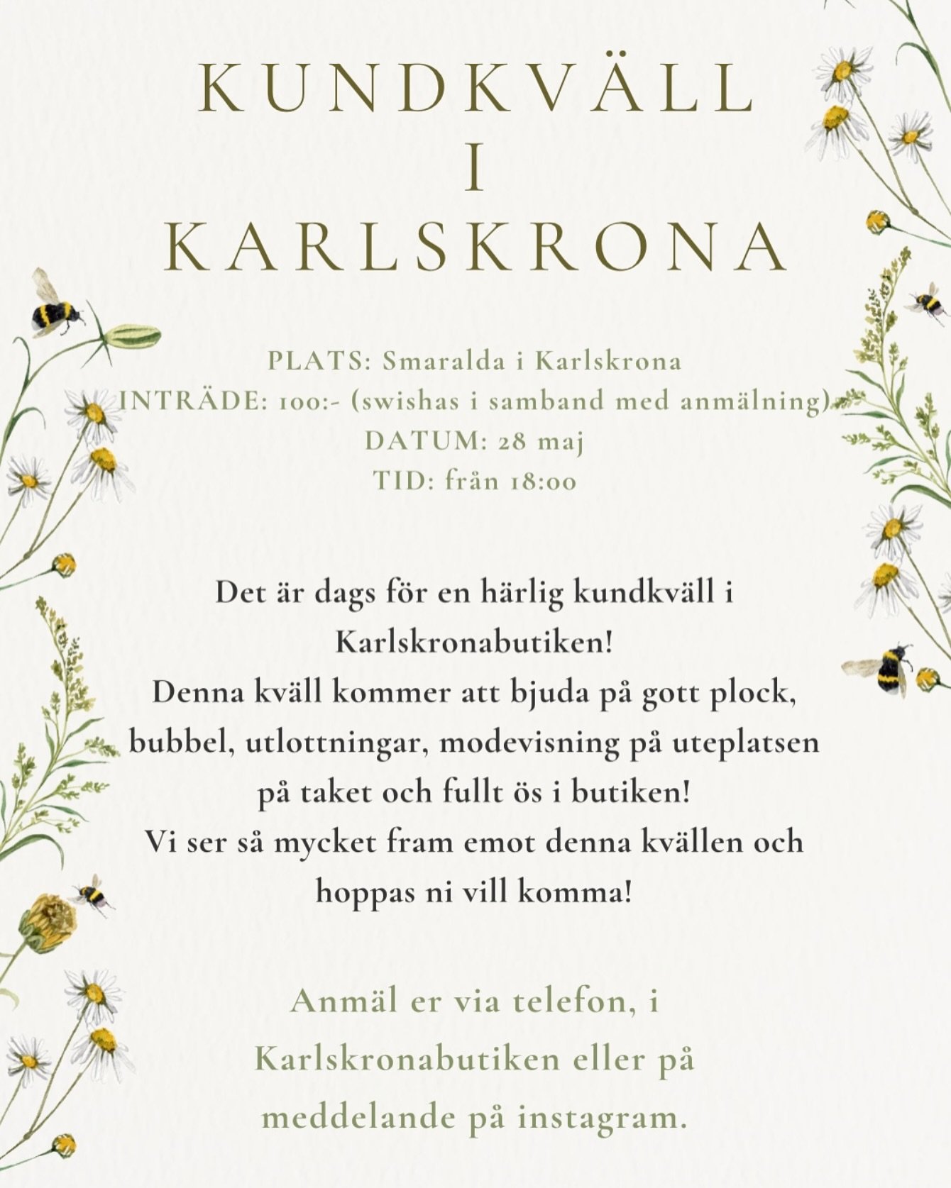 Nu är det dags för kundkväll i Karlskronabutiken!🥳 All info har ni på bilden🌷 OBS: Anmälan är bindande!
@karlskronacity