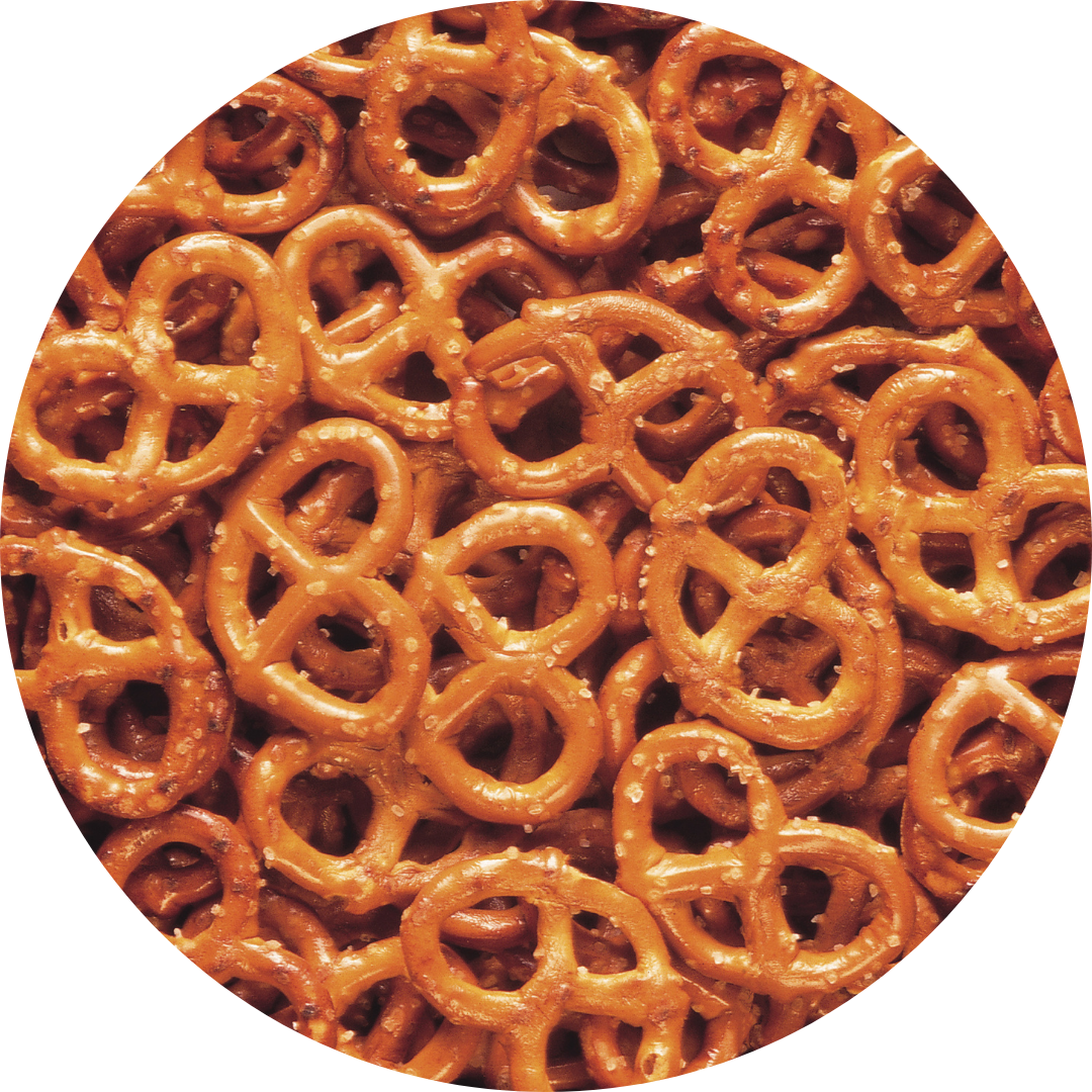 Close-up of pretzels