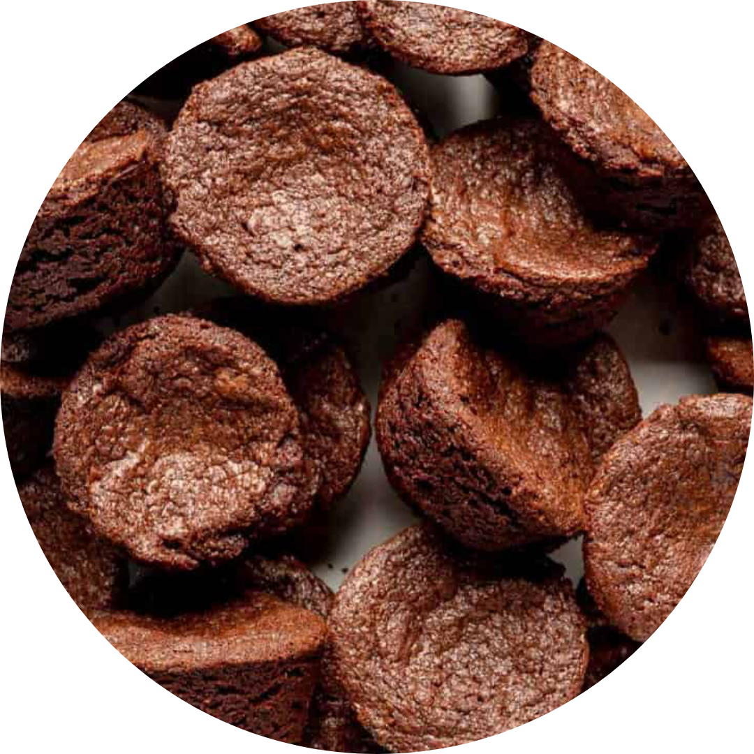 Close-up of chocolate truffles.