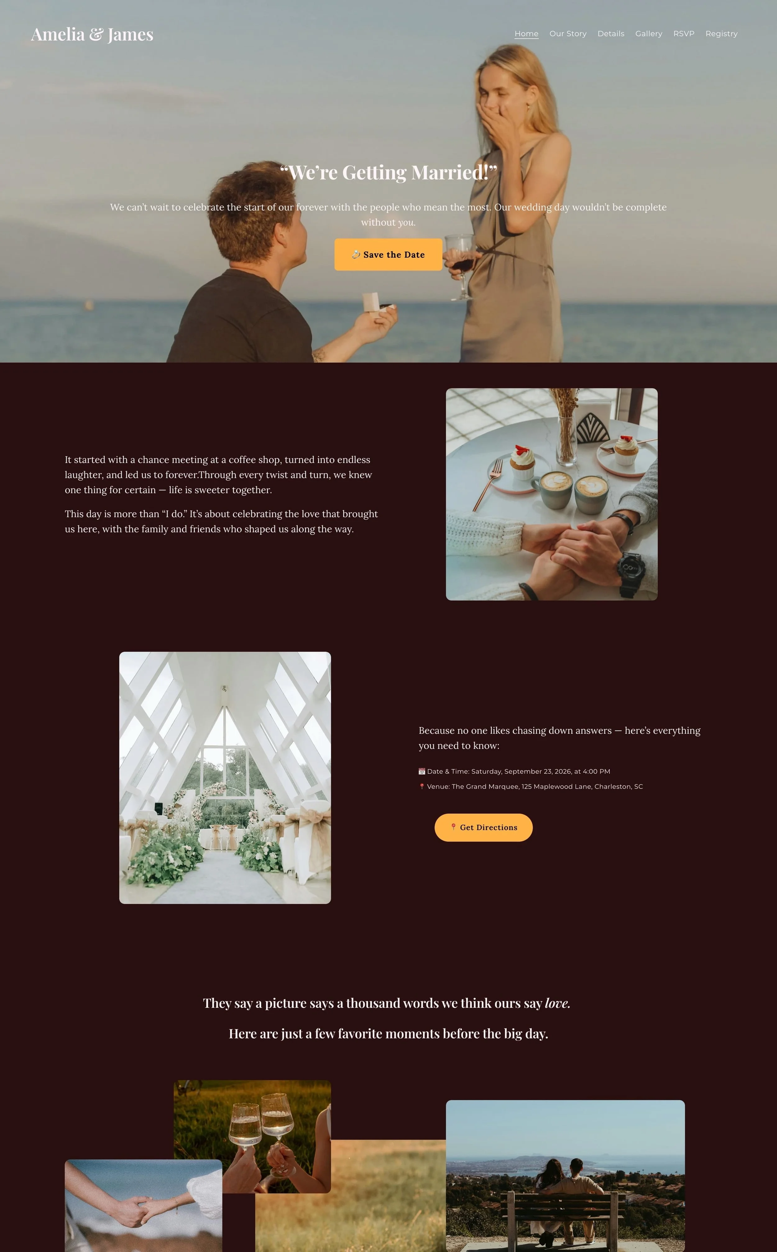 Amelia & James Landing Page