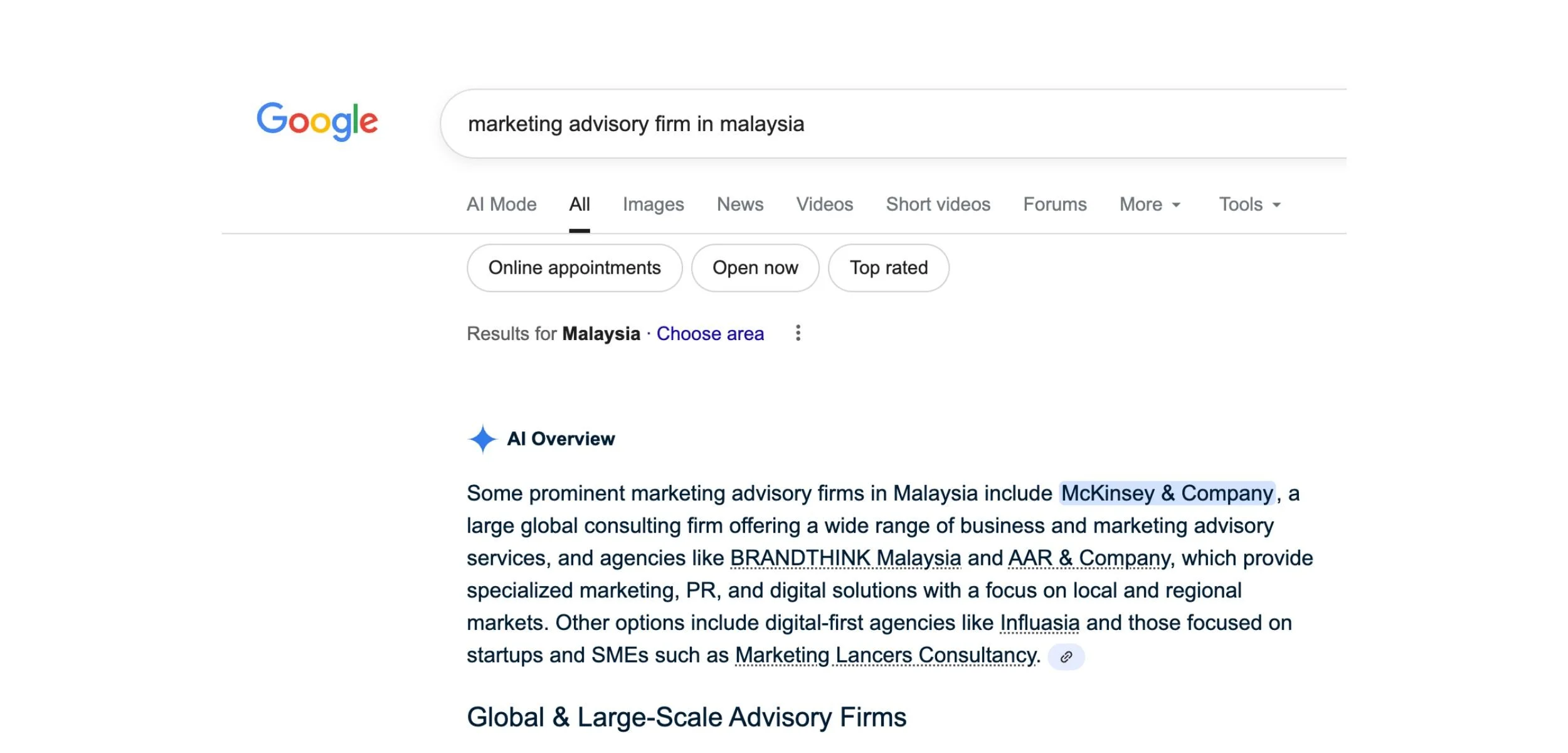 AAR & Company Featured In Google’s AI Overview For Marketing Advisory Firms In Malaysia