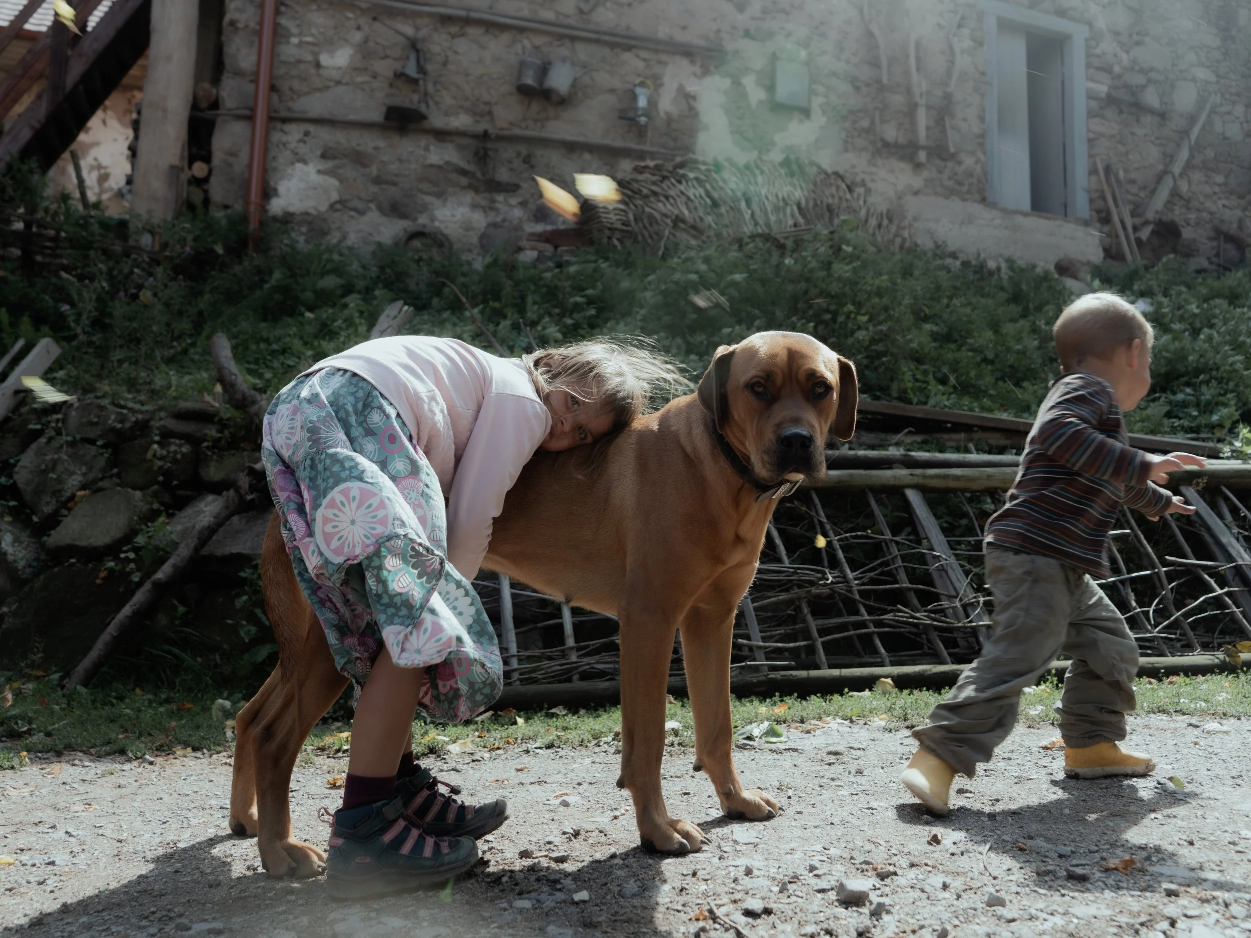 Olivia and the farm dog, Blška (flea).