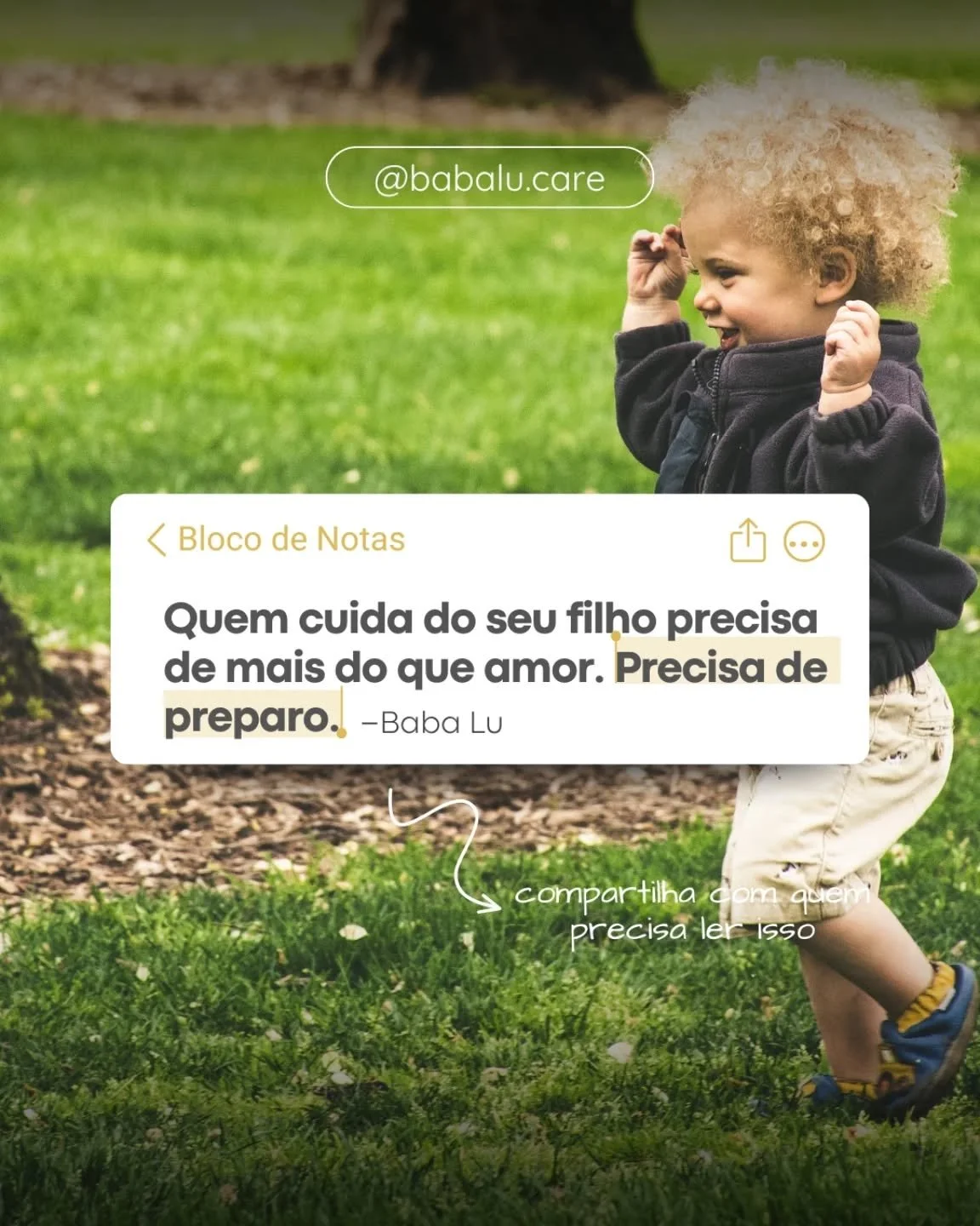 Quem cuida do seu filho precisa de mais do que amor. Precisa de preparo.

Cuidar de uma crian&ccedil;a envolve desenvolvimento emocional, seguran&ccedil;a, rotina e responsabilidade.

Amor &eacute; essencial, mas n&atilde;o substitui conhecimento.

B