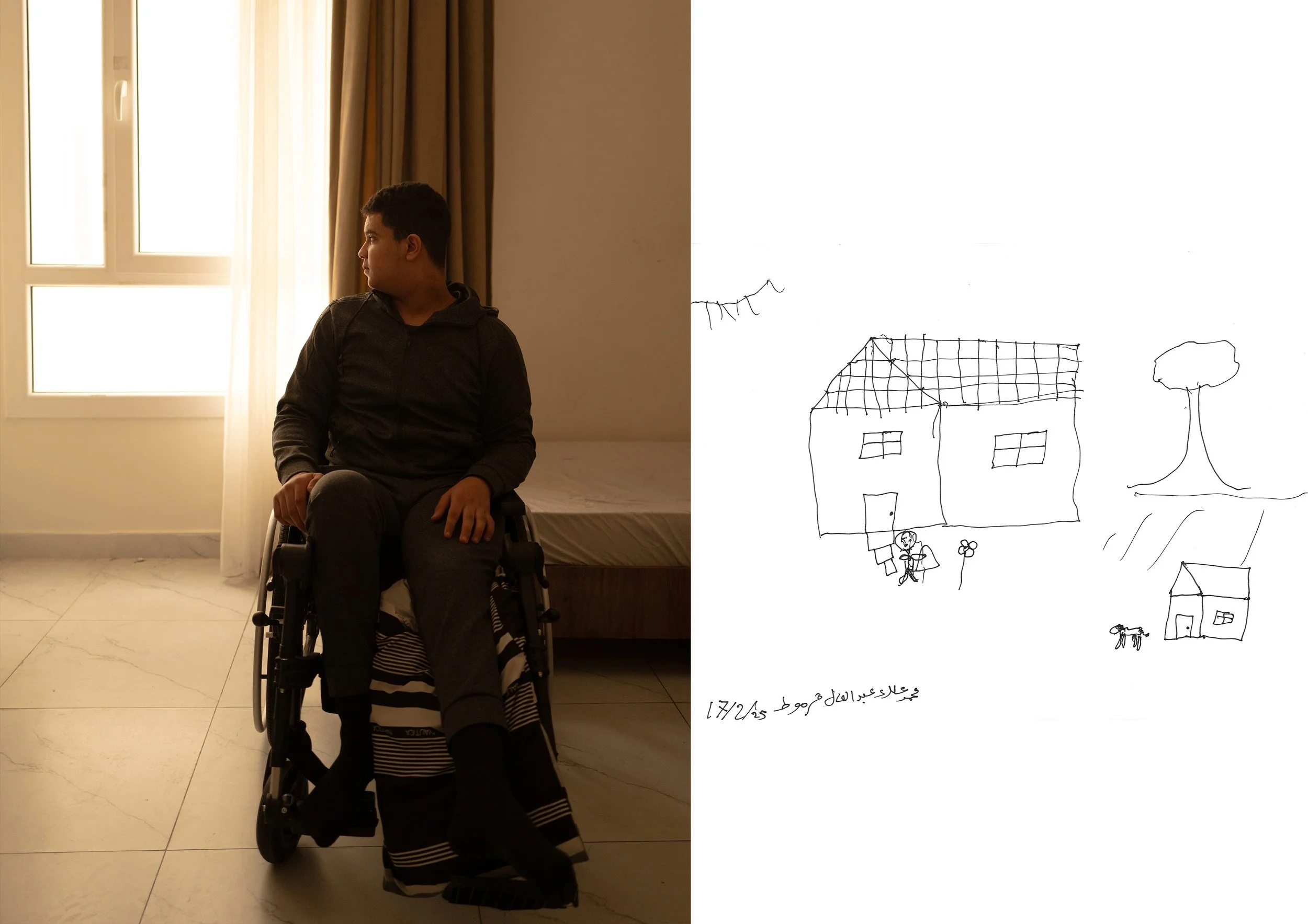 xMohammad Alaa Abdelal Qarmout, 16. In Gaza, Mohammad studied at an agricultural school and lived happily with his parents, three brothers, and two sisters in Jabalia. He dreamed of becoming a veterinarian because of his love for animals. His backyar