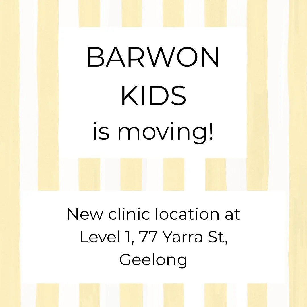 Barwon Kids is moving!

We are very sad to be leaving our first home at @healthbalancegeelong on Pakington St. This was such a special space for us starting out, and now it's time for us to move our very own clinic.

We can't wait to welcome you to o