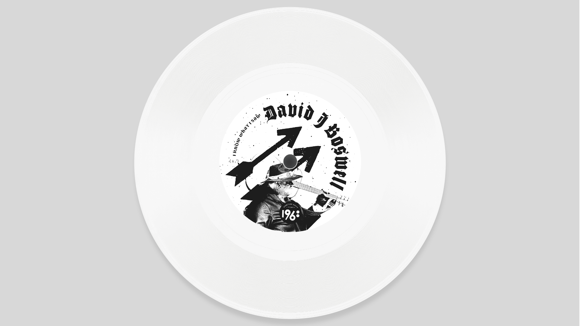 [ ∆ ] 1968001 (A) – David J Boswell "I Know What I Saw" Ltd. Edition  7" Single – Label Detail (electronic folk side)