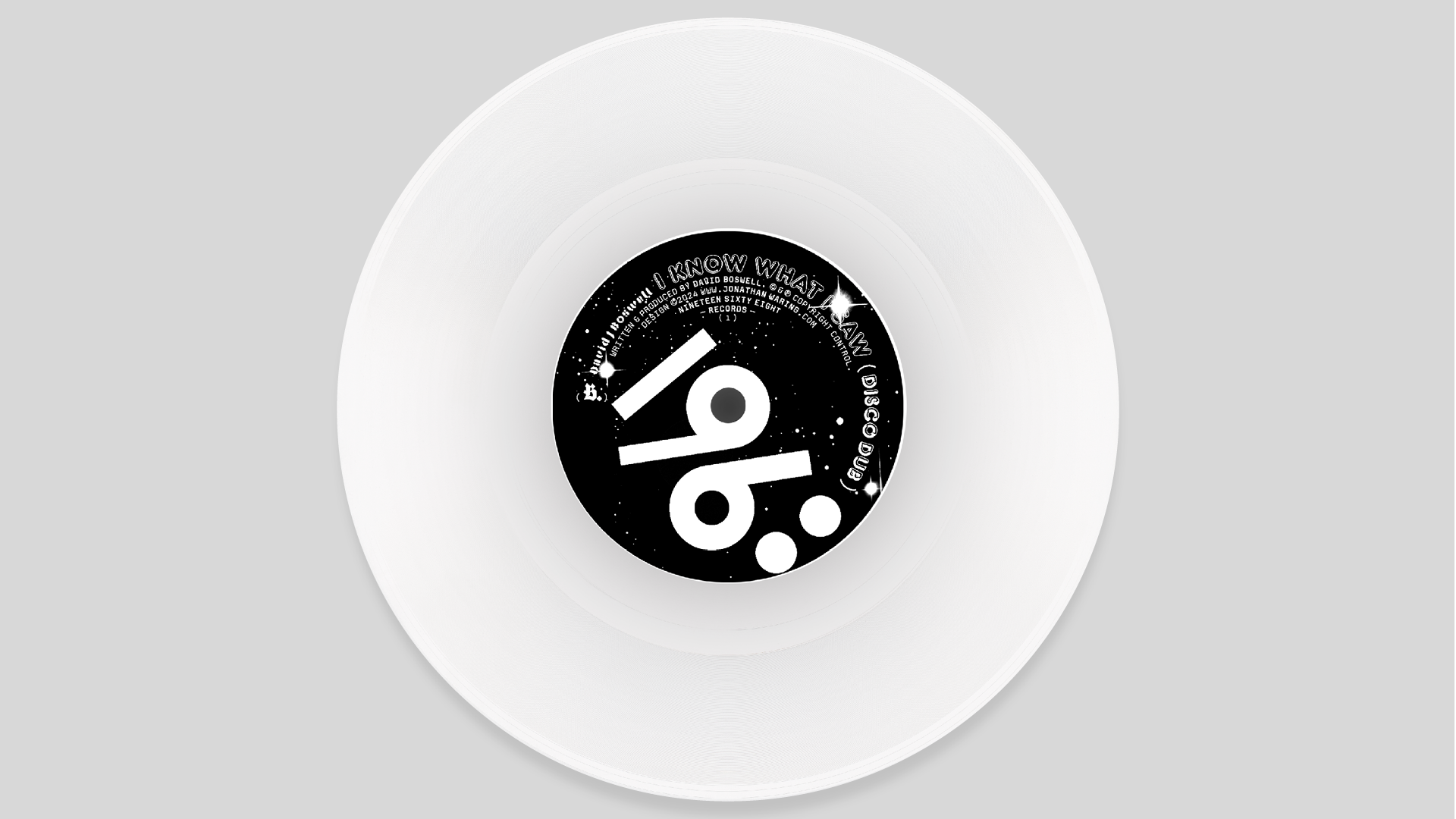 [ ∆ ] 1968001 (B) – David J Boswell "I Know What I Saw" Ltd. Edition  7" Single – Label Detail (disco side)