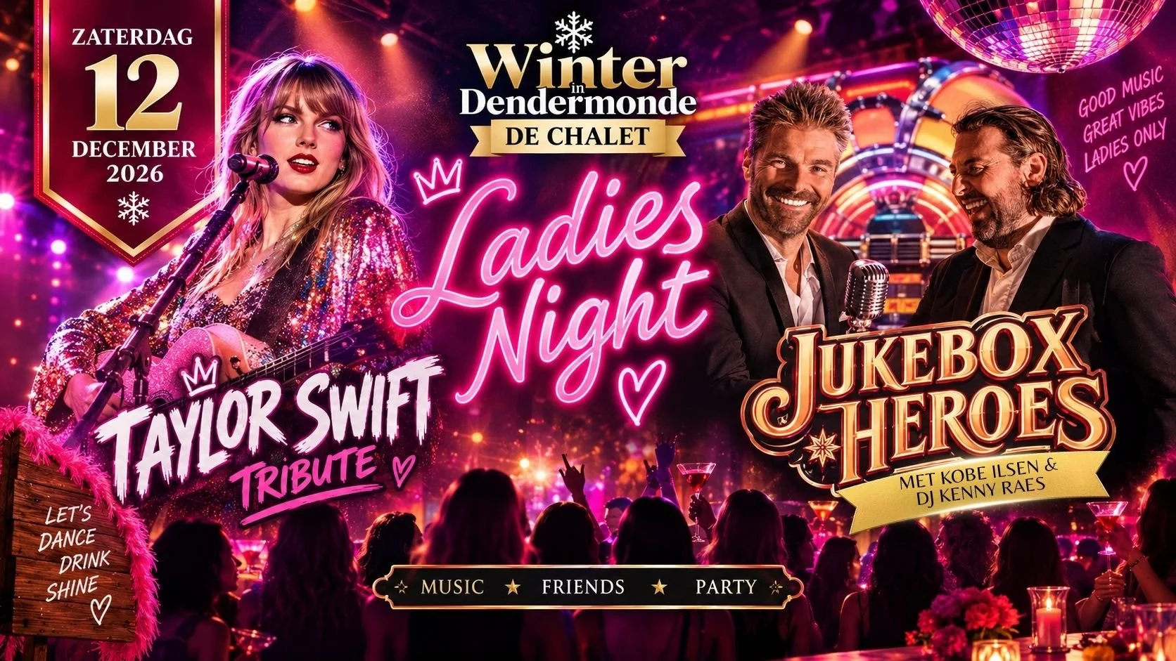 Ladies night ft. The Swift Sensation en Jukebox Heroes met Kobe Ilsen &amp; DJ Kenny Raes