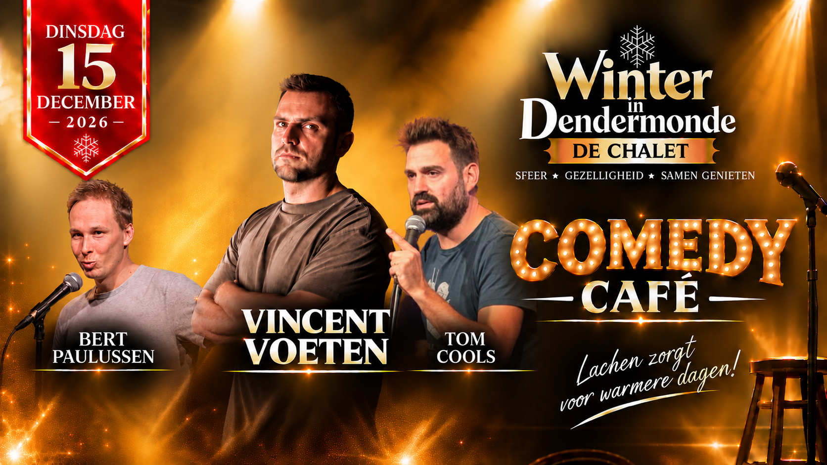 Stand-up comedy night ft. Tom Cools, Bert Paulussen &amp; Vincent Voeten