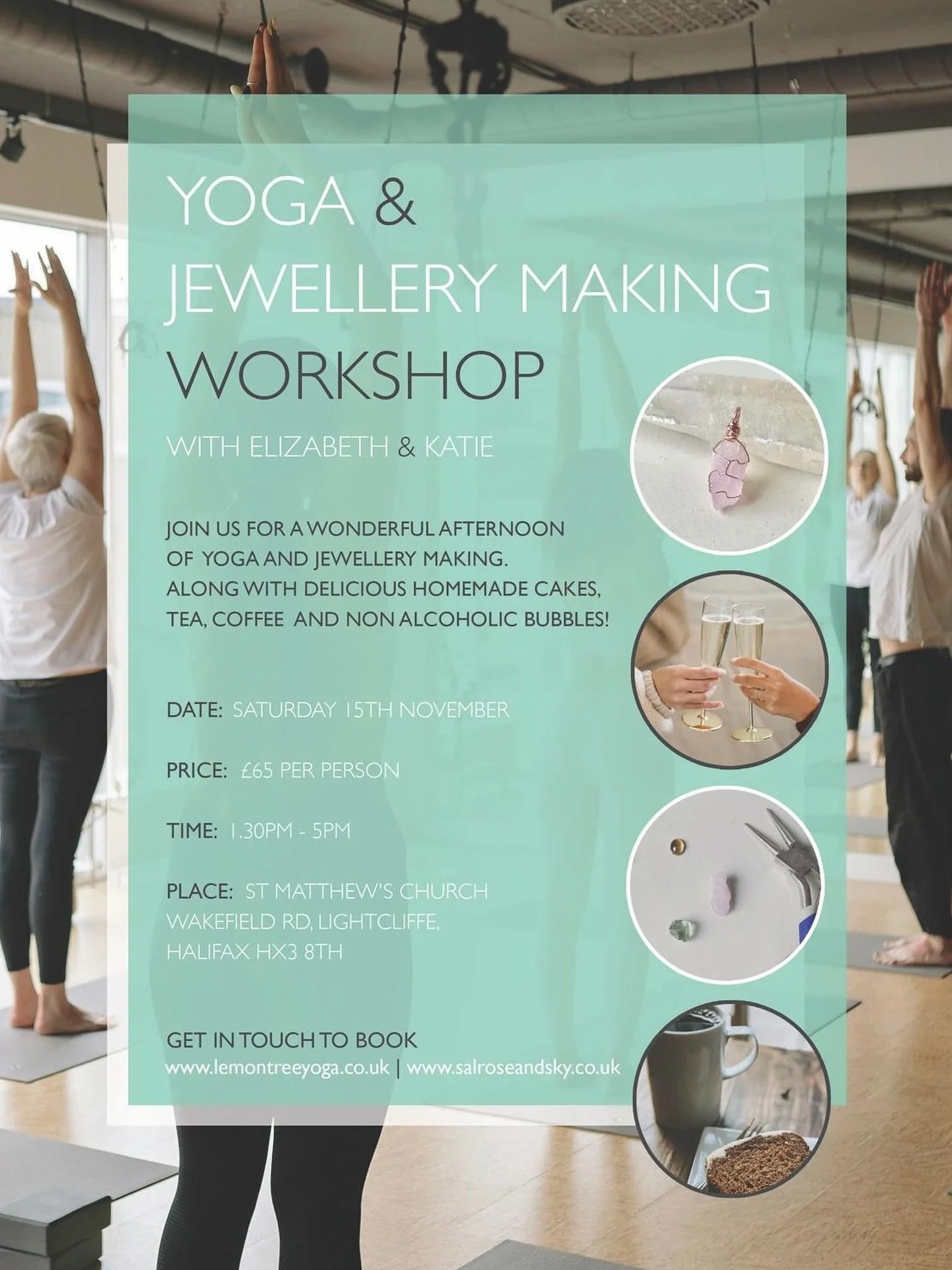 Are you free, Saturday 15th November?✨

Join me and Elizabeth from @lemontreeyogauk for a creative afternoon of movement, meditation and making! 🧘🏼&zwj;♀️💎 

Our time together will begin with a flowing yoga session with Elizabeth, to get the creat