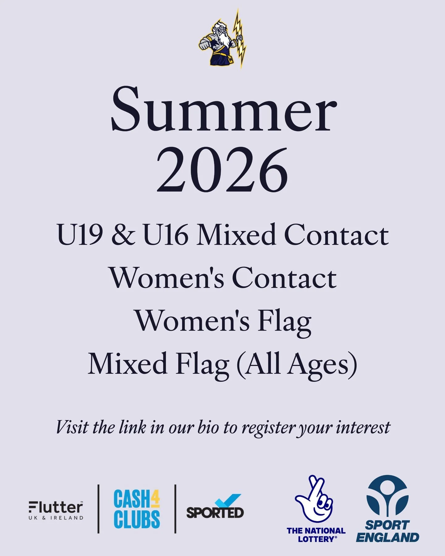 Thanks to vital grants from The National Lottery via Sport England and a Cash4Clubs Grant from Flutter, we've been able to purchase vital equipment which allows us to expand our teams!

We will be posting more information in the coming weeks but sign