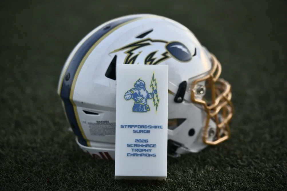 With no opposition, yesterday we held our first blue vs white scrimmage trophy. With modified scoring for defense to get points with turnovers and 3 &amp; Outs, both sides went to battle in a physical affair.

Ultimately, the Offense came out on top 