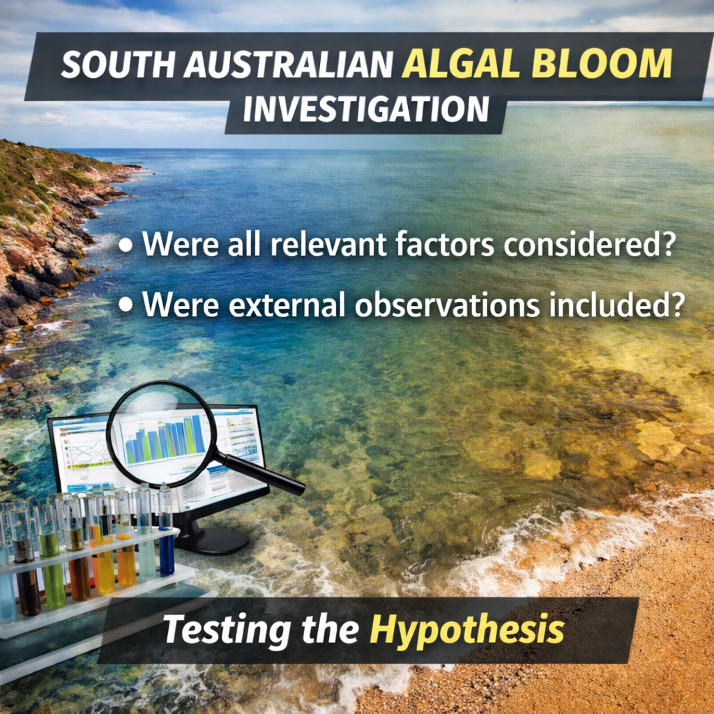 &nbsp;SA algal bloom is the convergence of an ecosystem prone to algal blooms for over 150 years, colliding with global warming and exacerbated by aquaculture, agriculture and habitation runoff