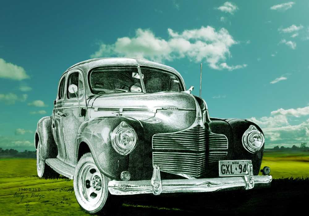 Composite drawing of a 1940 Dodge d15