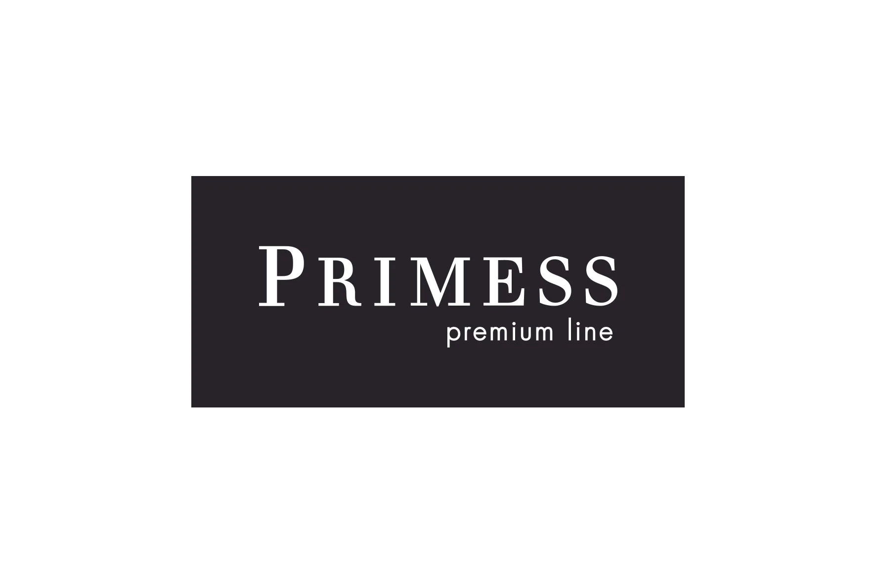 Logo mit schwarzem Hintergrund und weißer Schrift, liest sich: PRIMESS premium line.