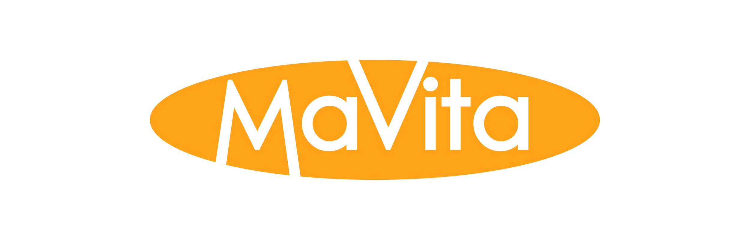 Das Logo der Marke Mavita in oranger Farbe auf weißem Hintergrund.