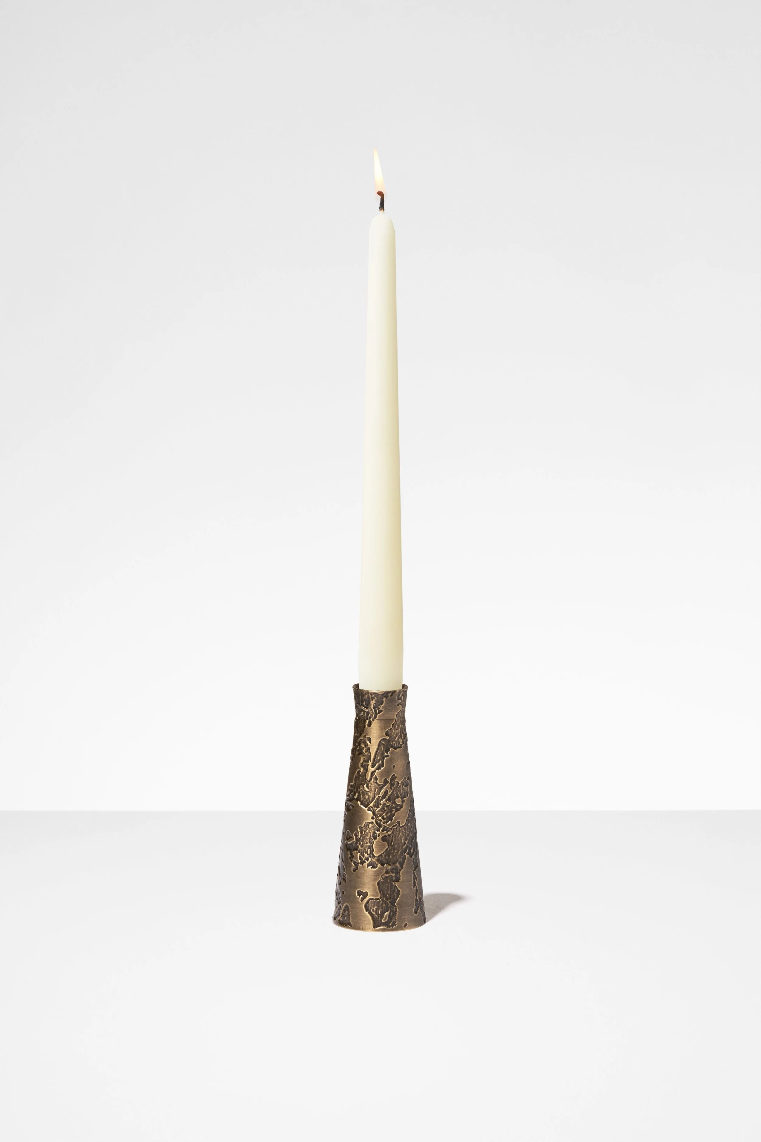 Brown Etched Candle Holders
