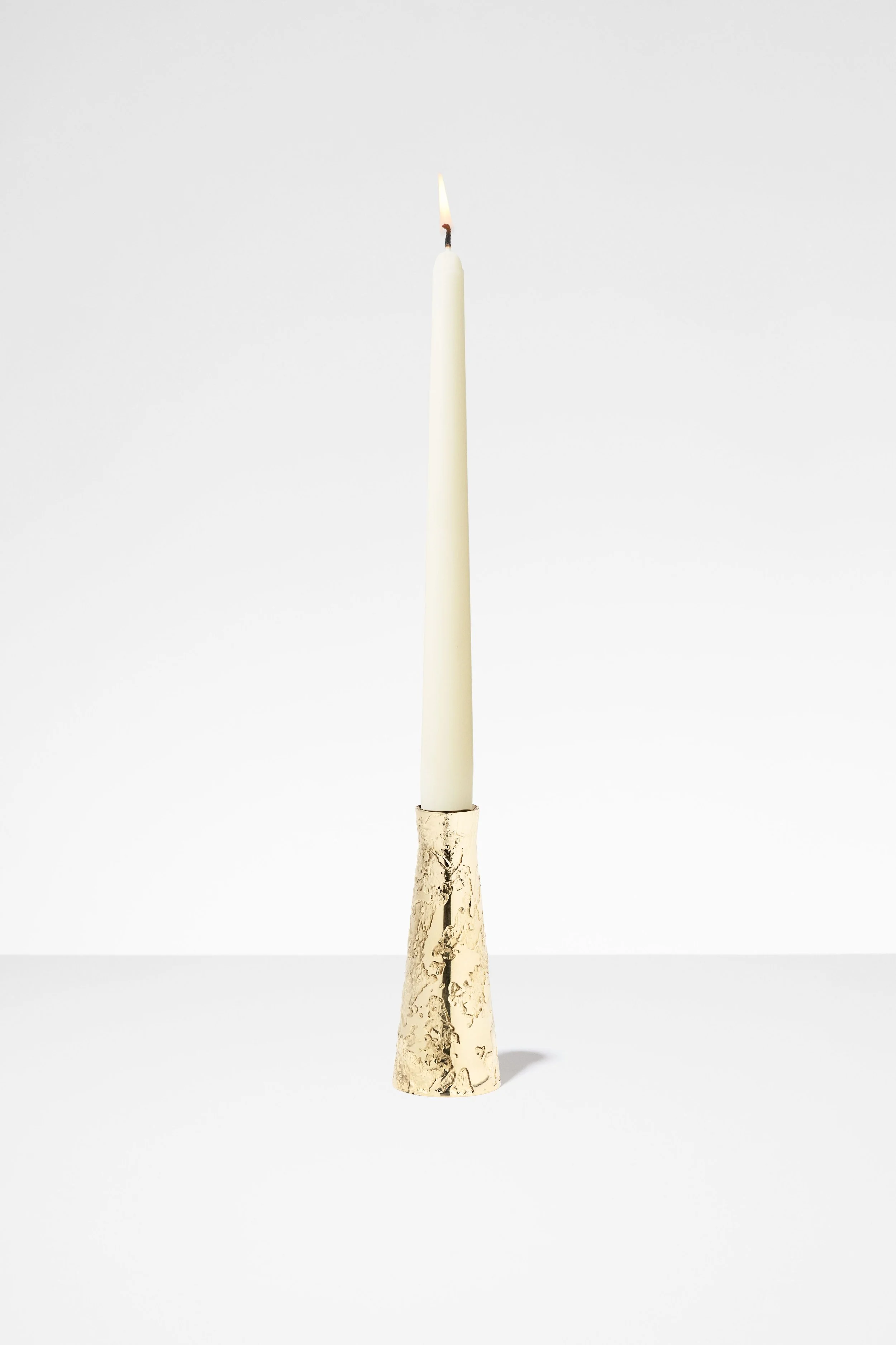 Polished Etched Candle Holder