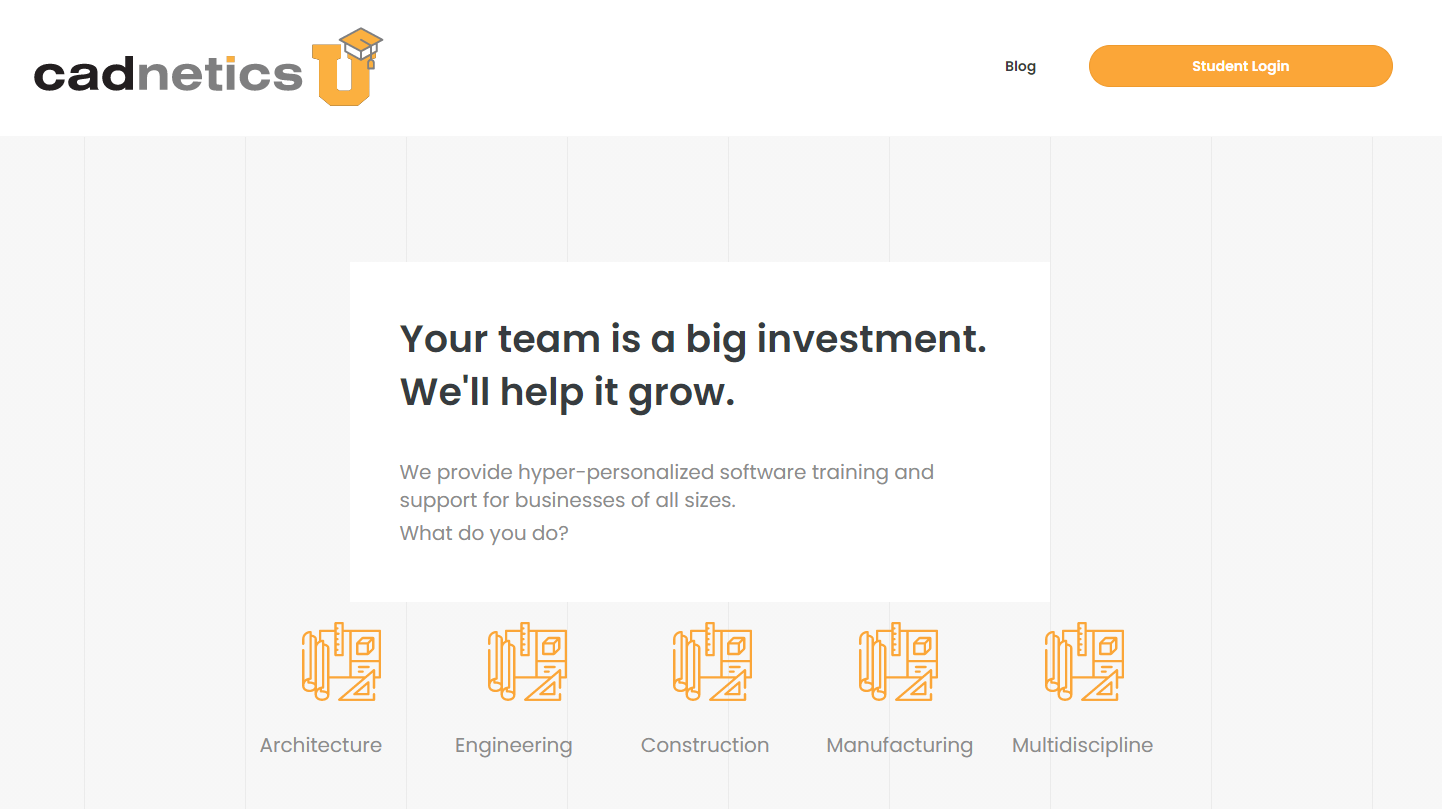 The one-page landing design started with this medium-fidelity prototype where users self-categorized to find sales copy specific to their industry’s pains, wants, and needs.