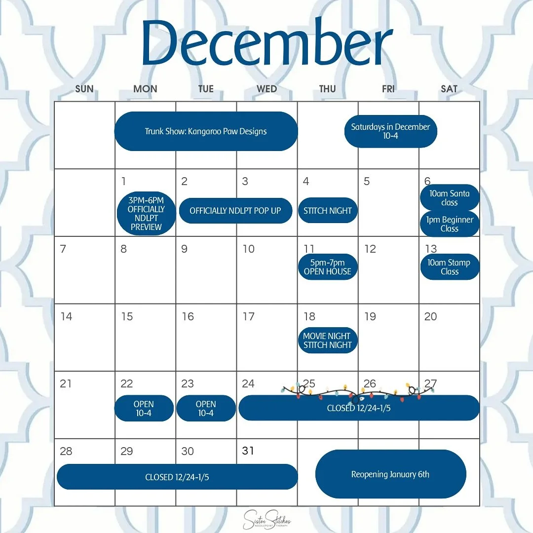 🎶On the first day of December my true love gave to me, a calendar full of Christmas goodies! 🎶

You don&rsquo;t want to miss our holiday classes, stitch nights, pop up and trunk show this December. 

#needlepointersofinstagram #localneedlepointstor