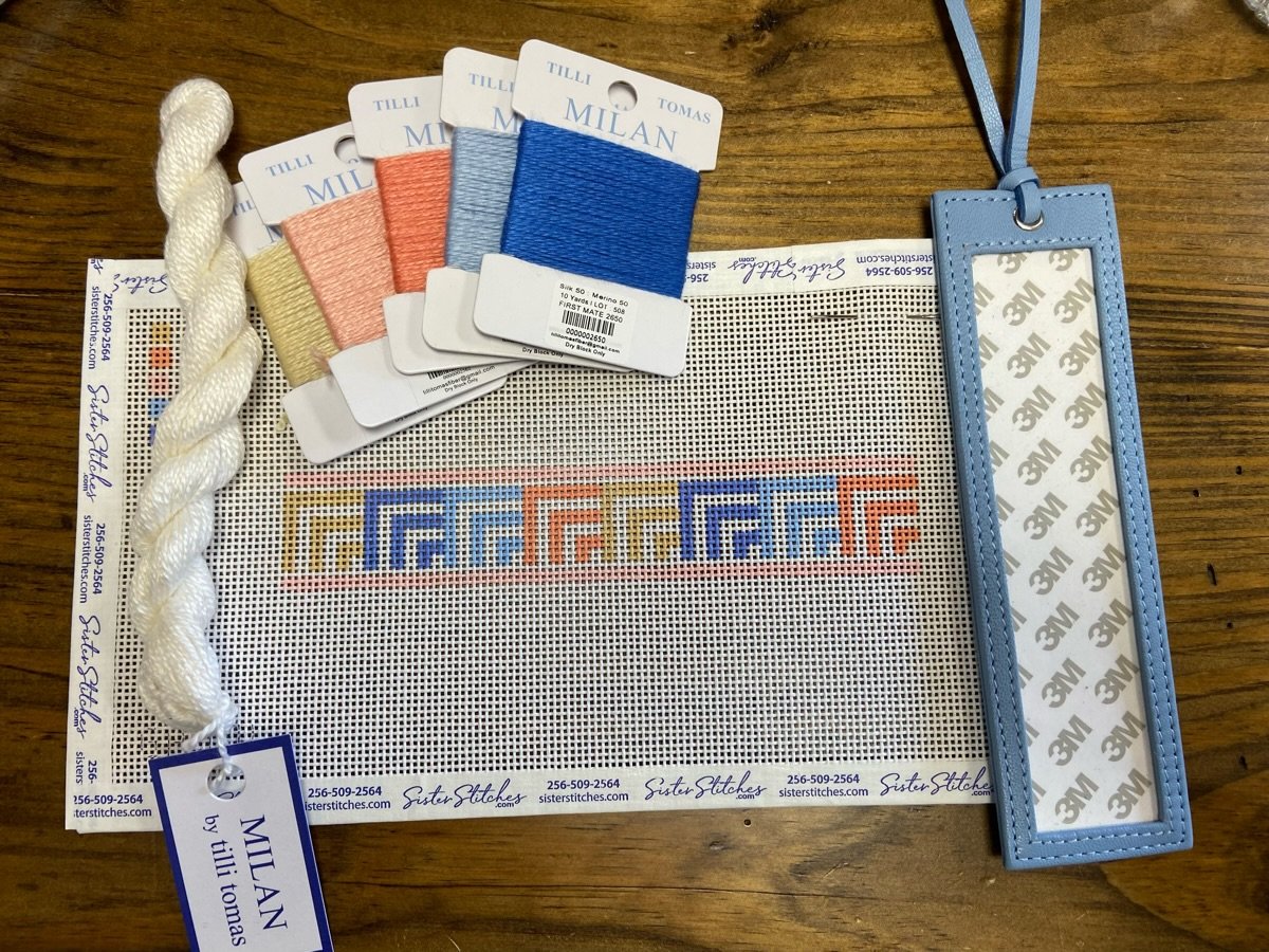 Beginner&rsquo;s we have a fantastic class coming up! Learn the Basketweave stitch and finish your canvas as either a key fob or bookmark. 

A few spots remain, register on our website.
#huntsvilleneedlepoint #localneedlepointshop